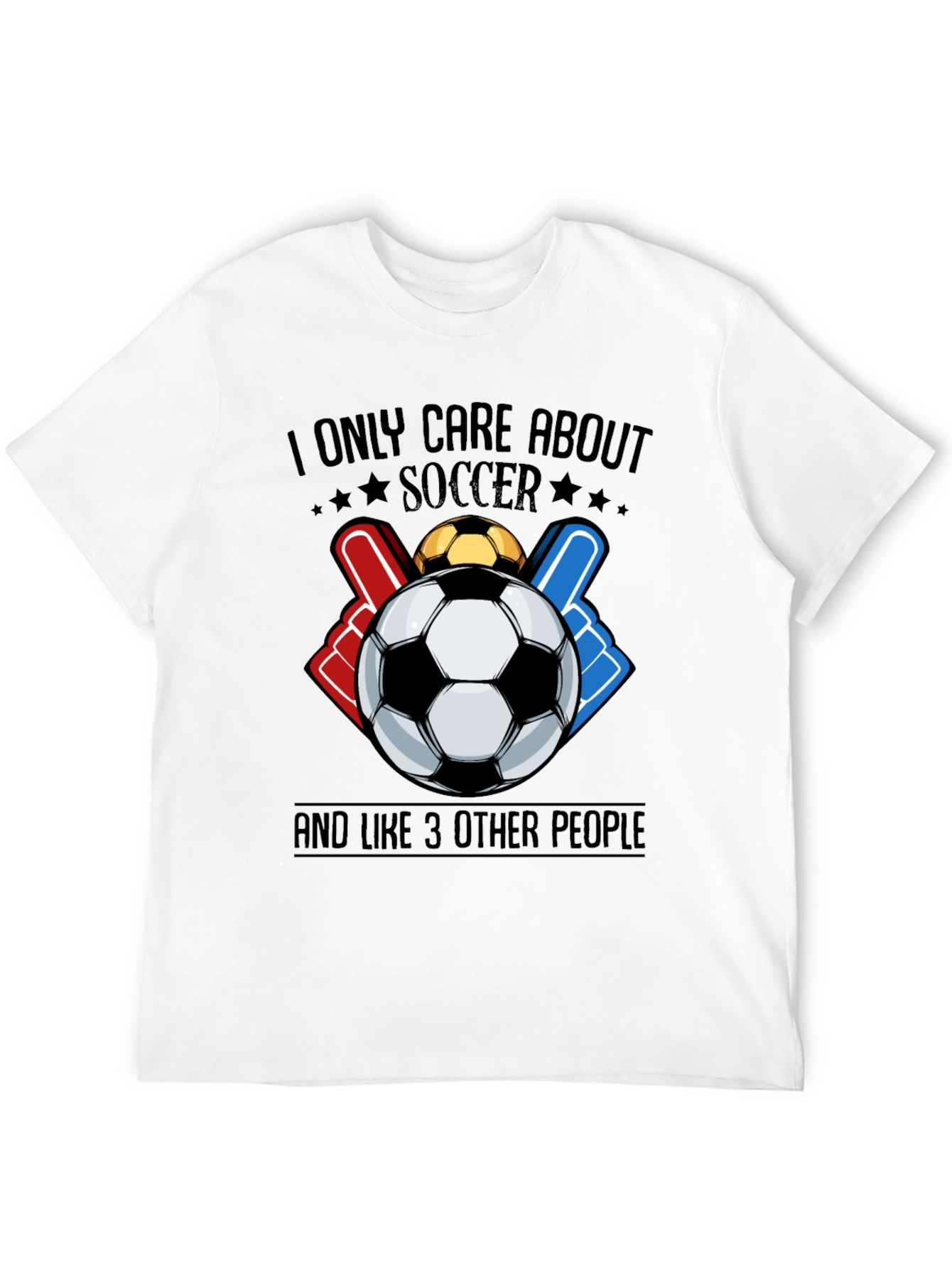 Black Soccer Fan Graphic Tee - I Only Care About Soccer T-Shirt view 12