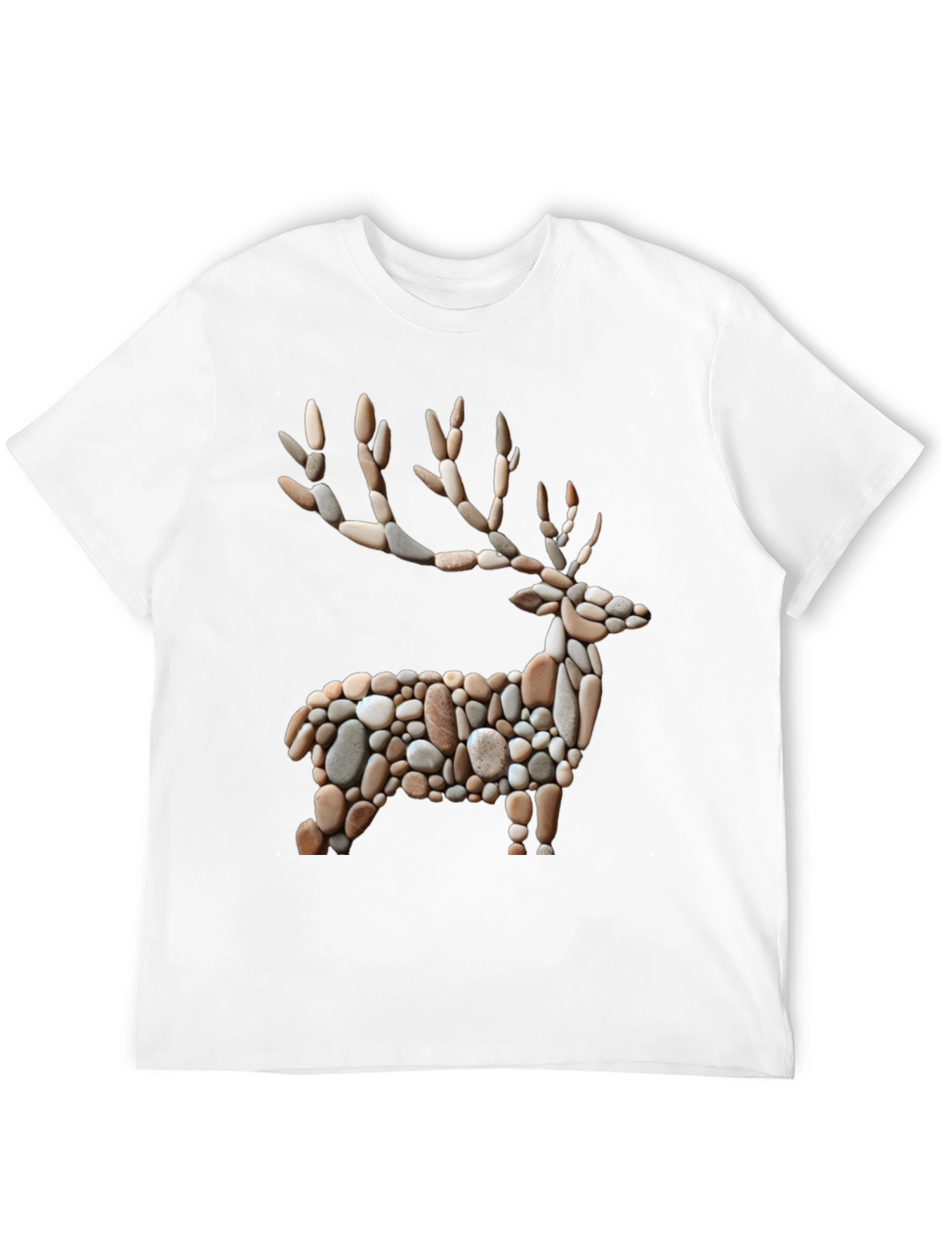 Black Stone Deer Graphic Tee - Unique Nature Inspired Design view 12