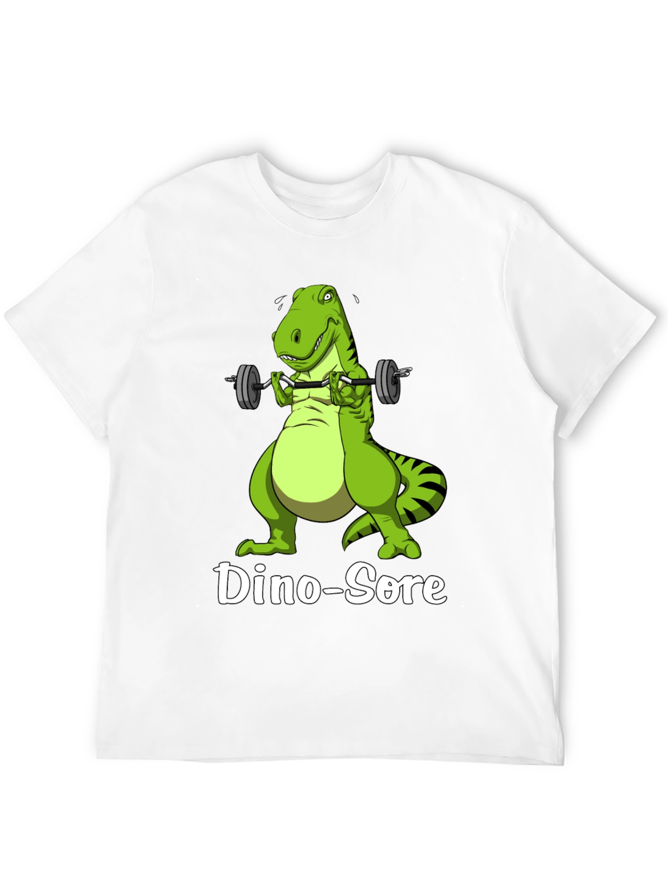 Black Dino-Sore T-Shirt: Funny Gym Dinosaur Workout Tee view 12
