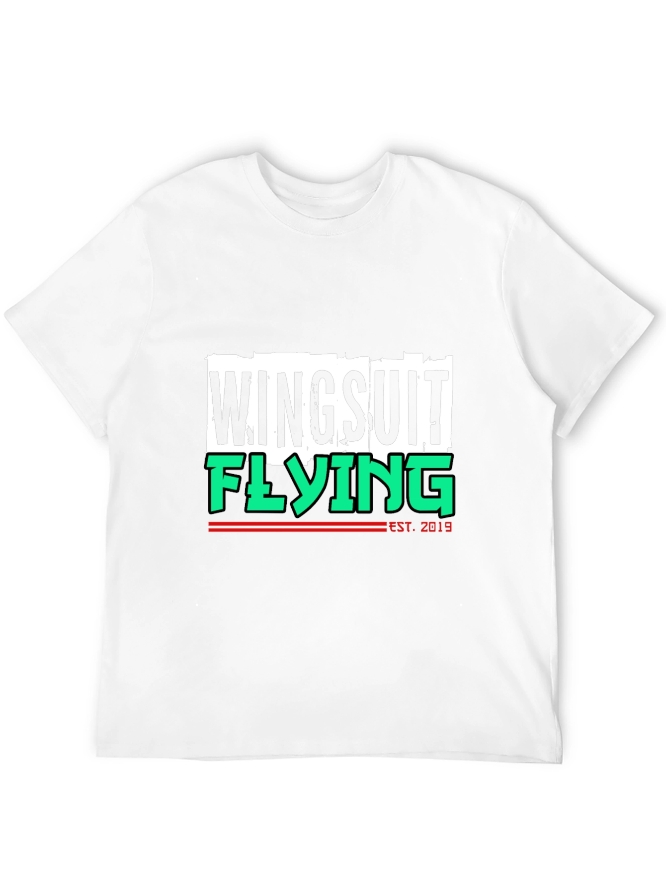 Black Wingsuit Flying Est. 2019 Black T-Shirt view 12