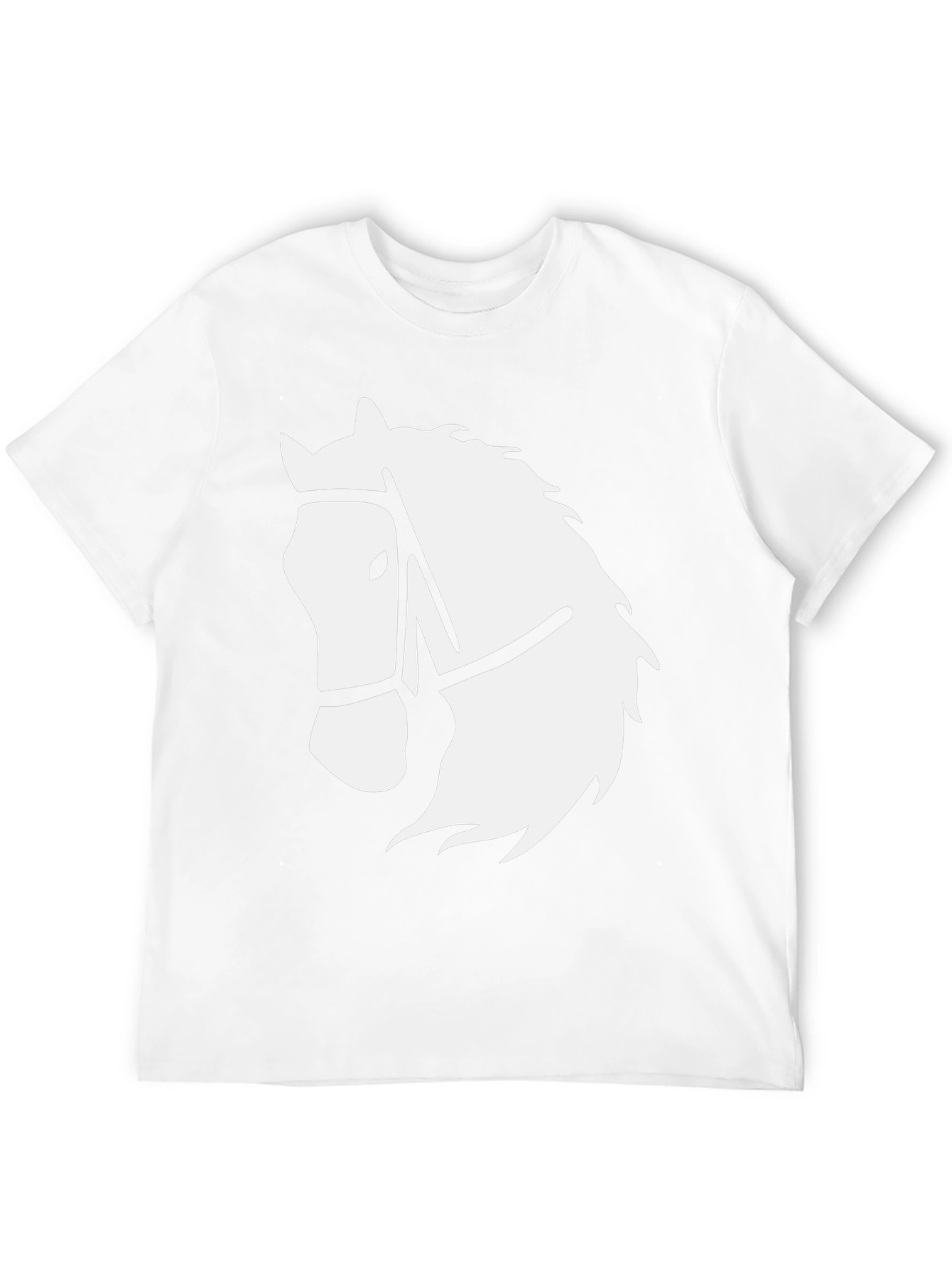 Black Black T-Shirt with White Horse Head Graphic view 12