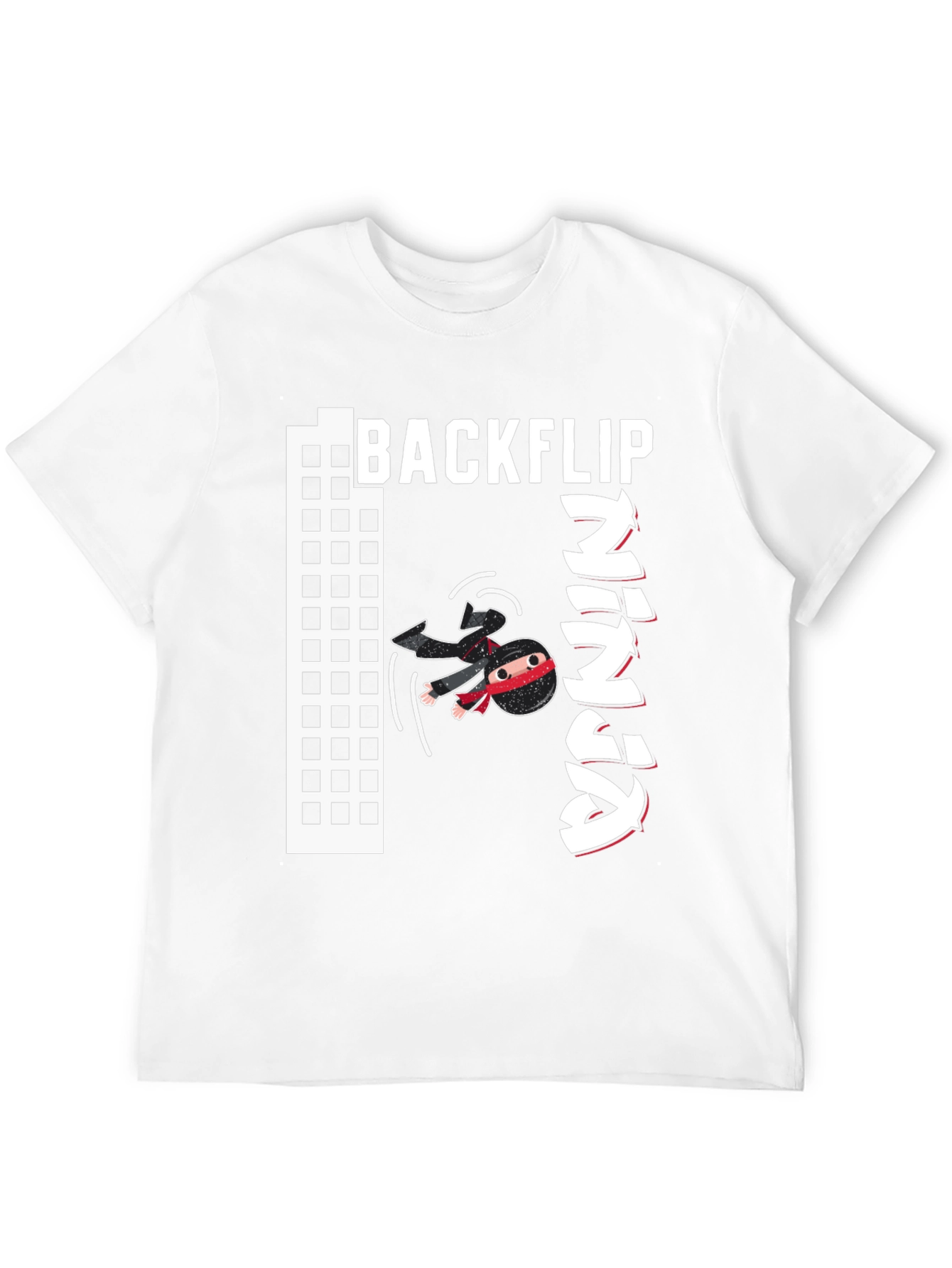 Black Backflip Ninja Graphic T-Shirt - Cool Martial Arts Tee view 12
