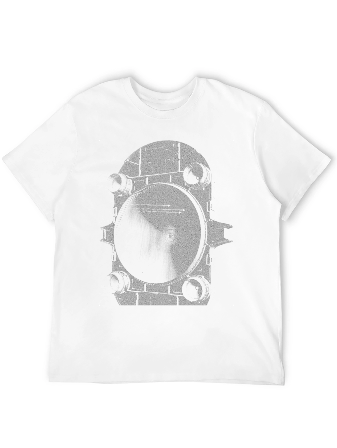 Black Monochrome Gear Graphic Tee - Modern & Edgy view 12