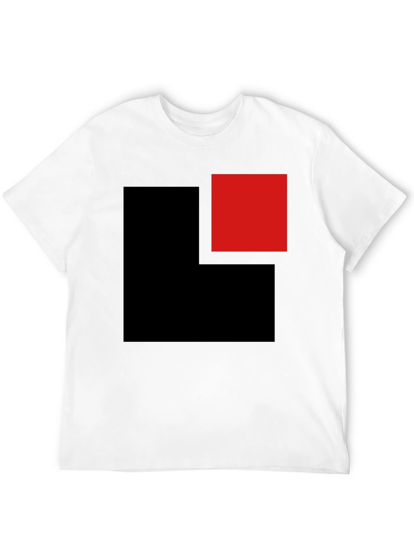 Black Modern Black T-Shirt with Geometric Block Design view 12