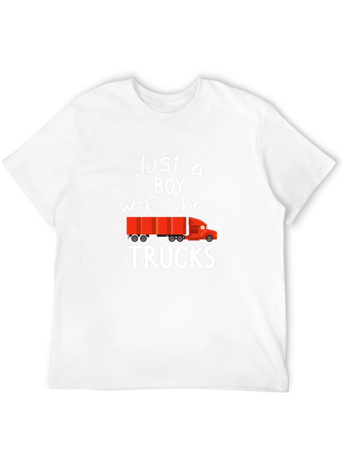 Black Just a Boy Who Likes Trucks Graphic Tee view 12