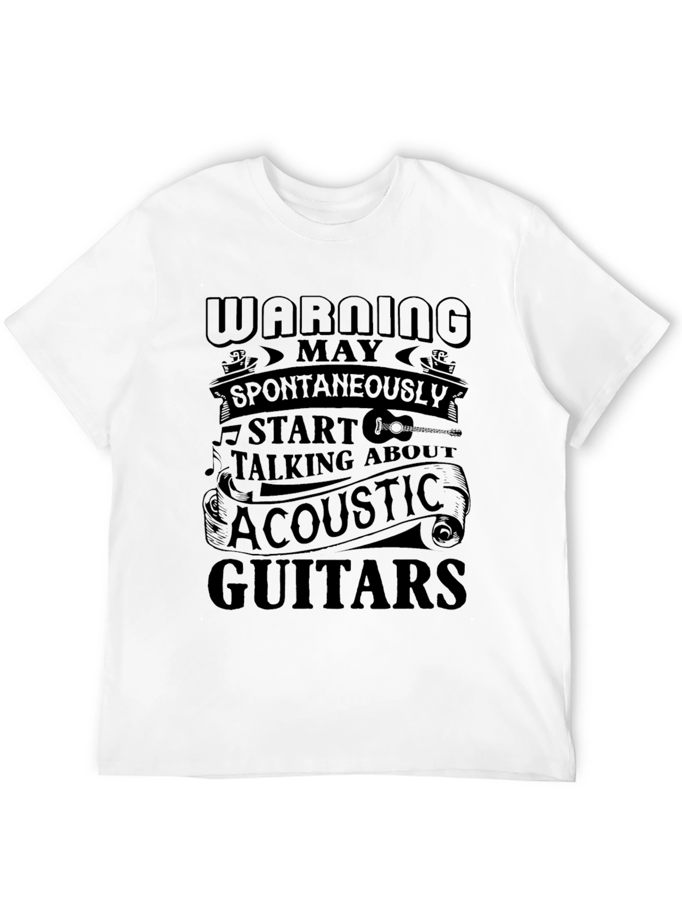 Black Acoustic Guitar Fan T-Shirt view 12