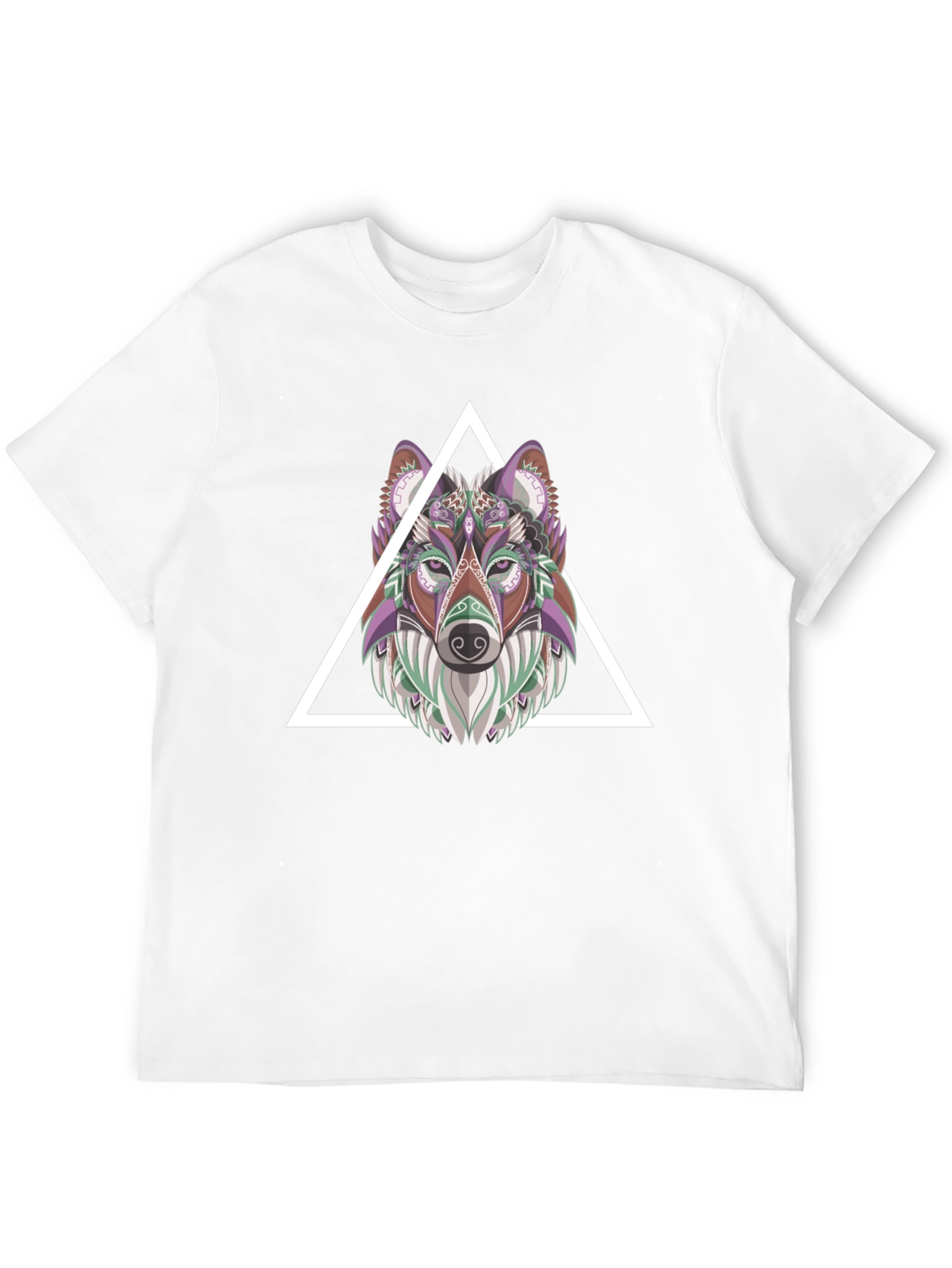 Black Geometric Wolf T-Shirt - Modern Graphic Tee view 12