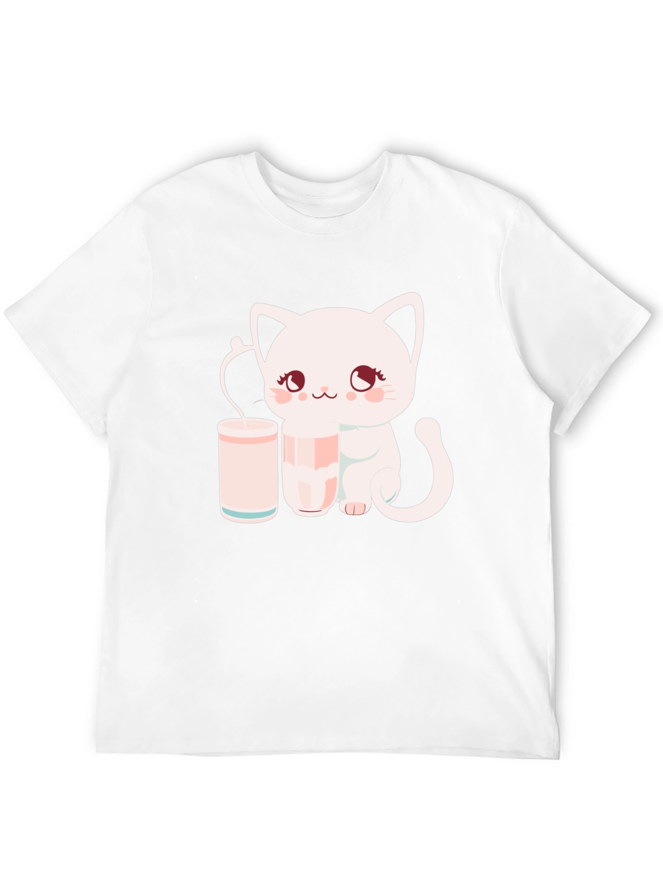 Black Cute Kitten with Milk T-Shirt view 12