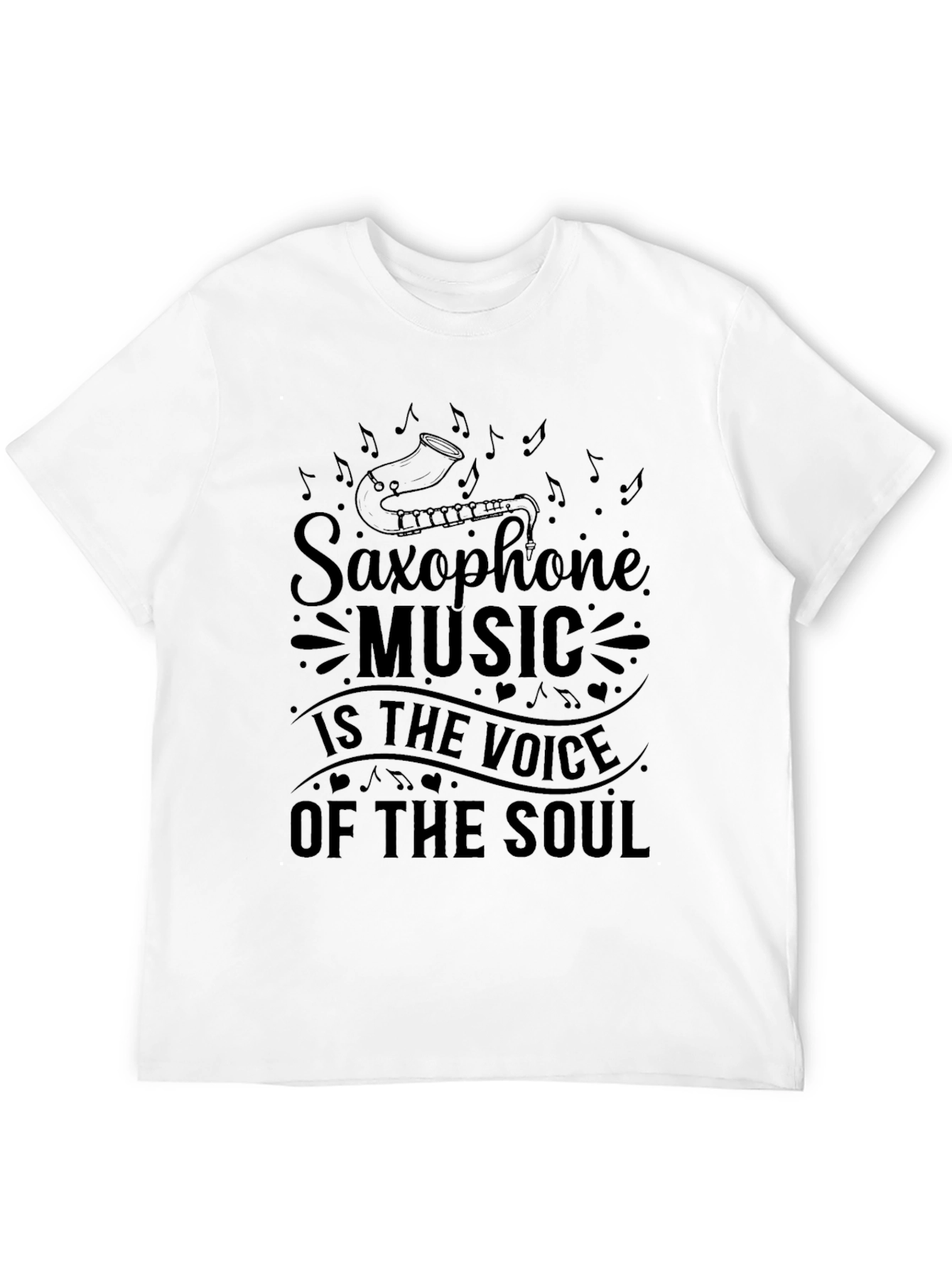 Black Saxophone Music Voice of the Soul Graphic T-Shirt view 12