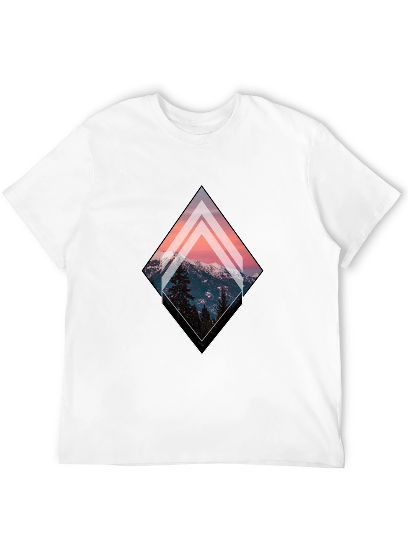 Black Mountain Peak Graphic Tee - Black Unisex T-Shirt view 12
