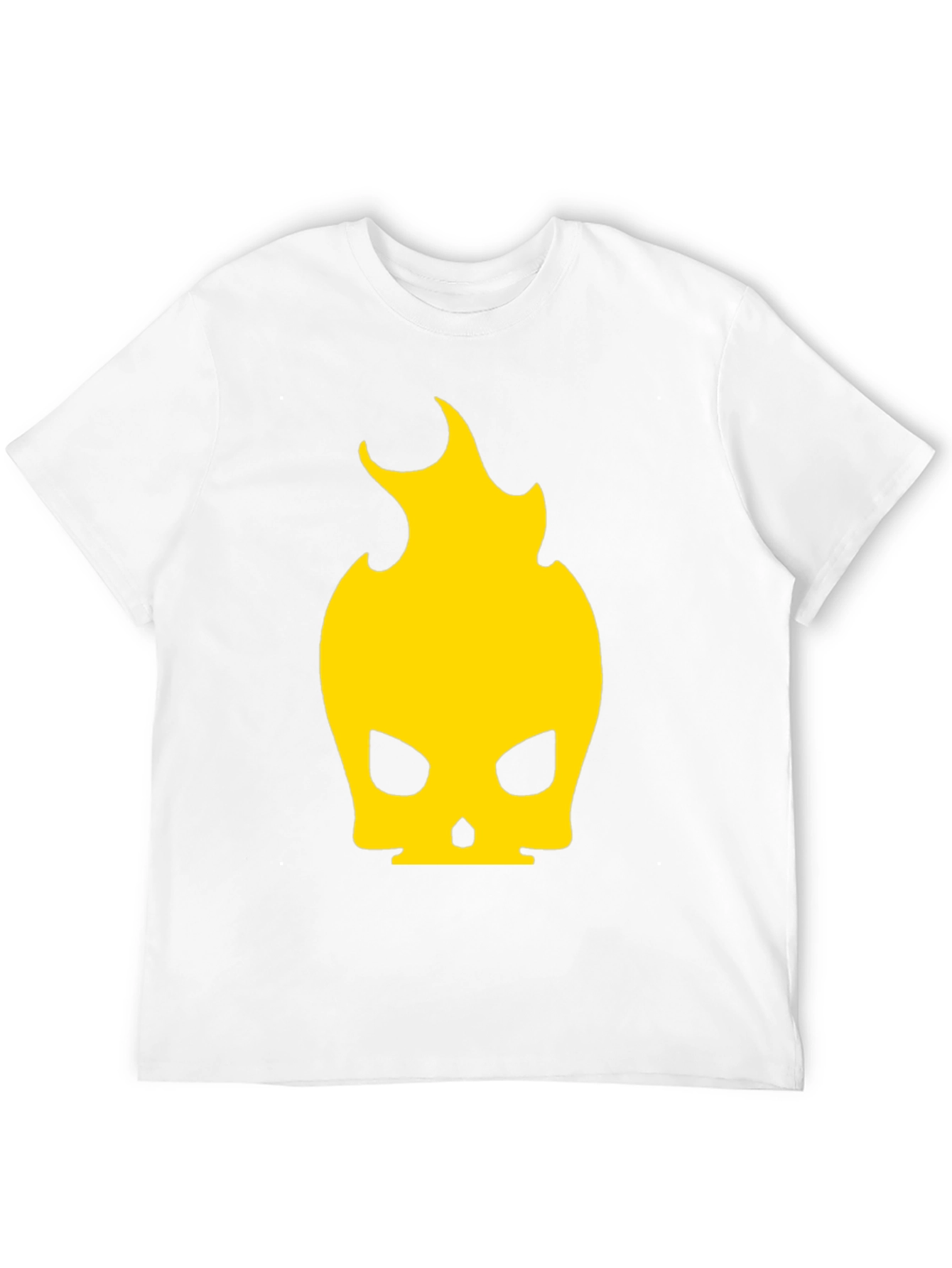 Black Fiery Skull Graphic Tee - Black Cotton Blend view 12