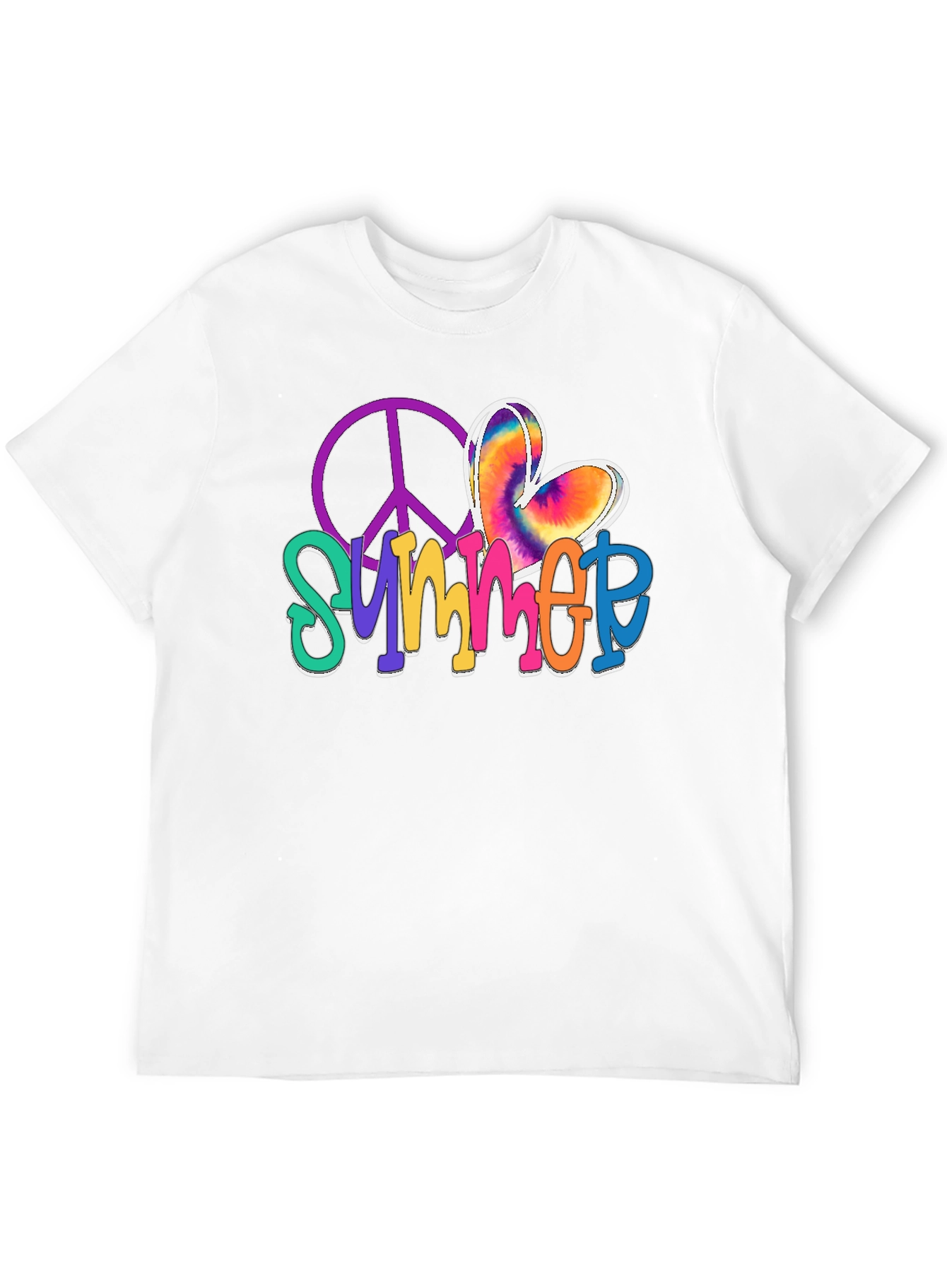 Black Summer Peace Sign Graphic Tee view 12