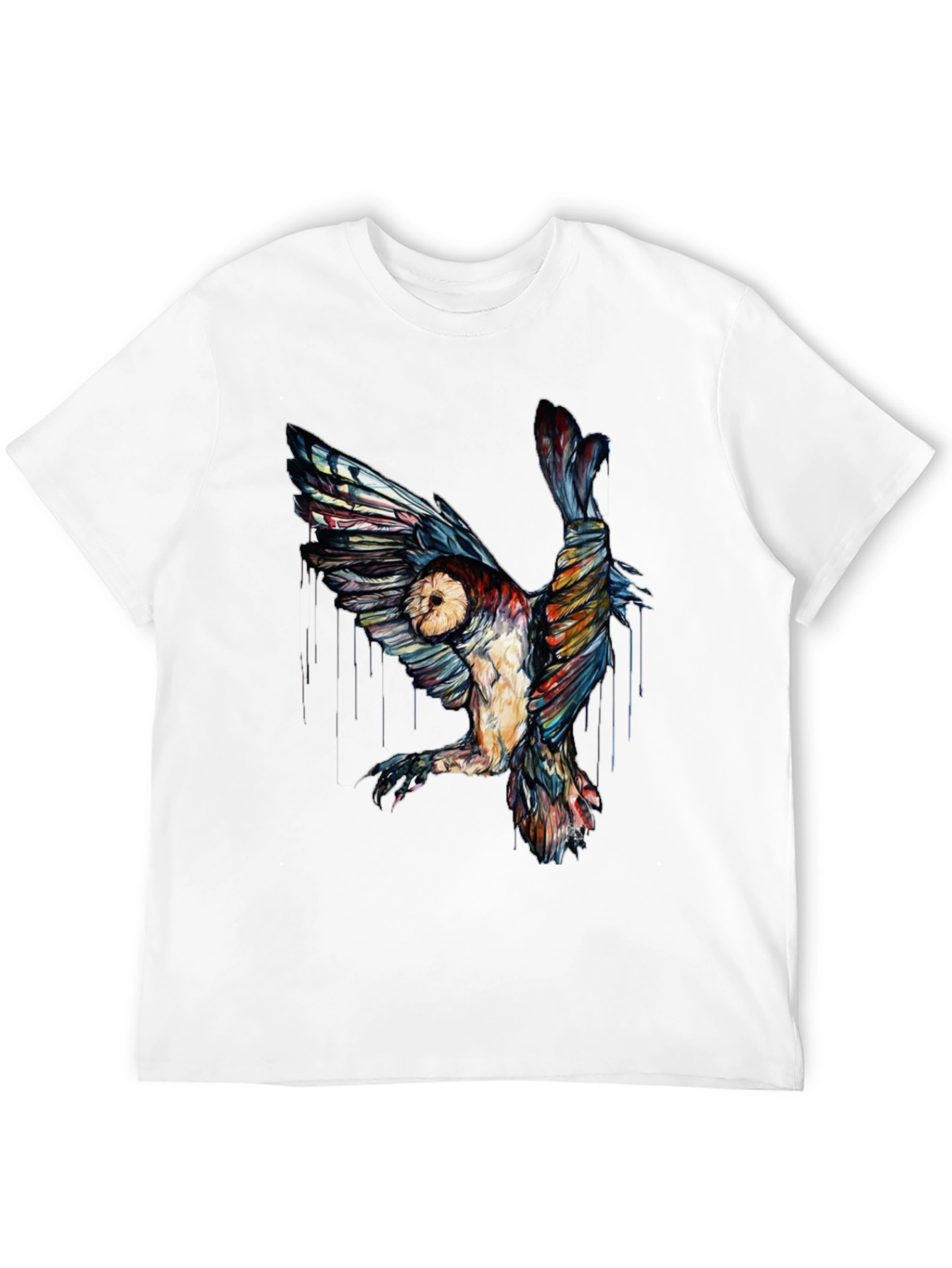 Black Owl Graphic Print Black T-Shirt view 12