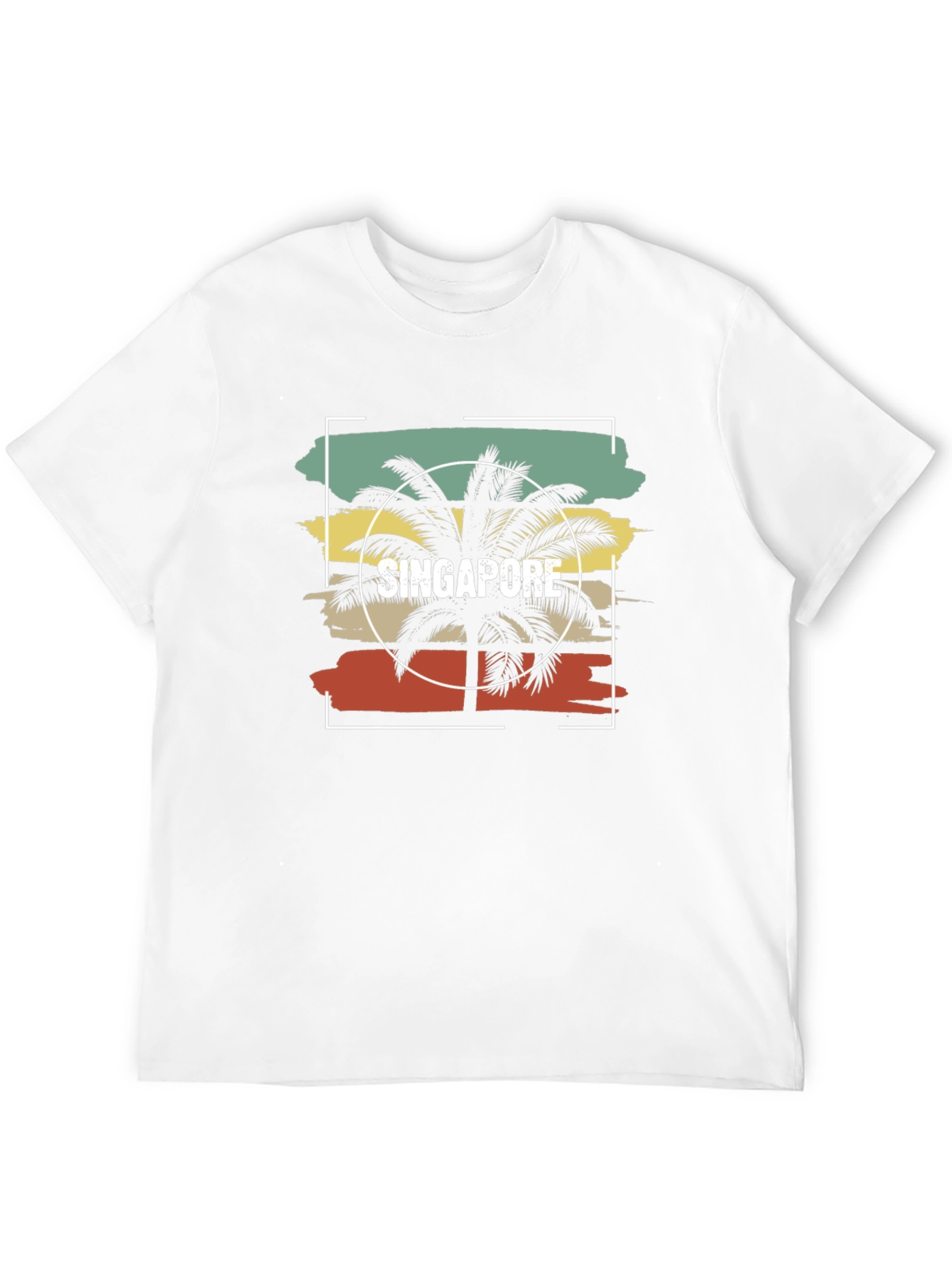 Black Singapore Palm Tree Retro T-Shirt view 12