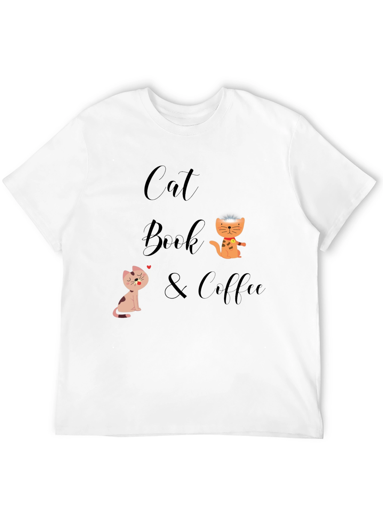 Black Cat Book & Coffee Graphic T-Shirt view 12