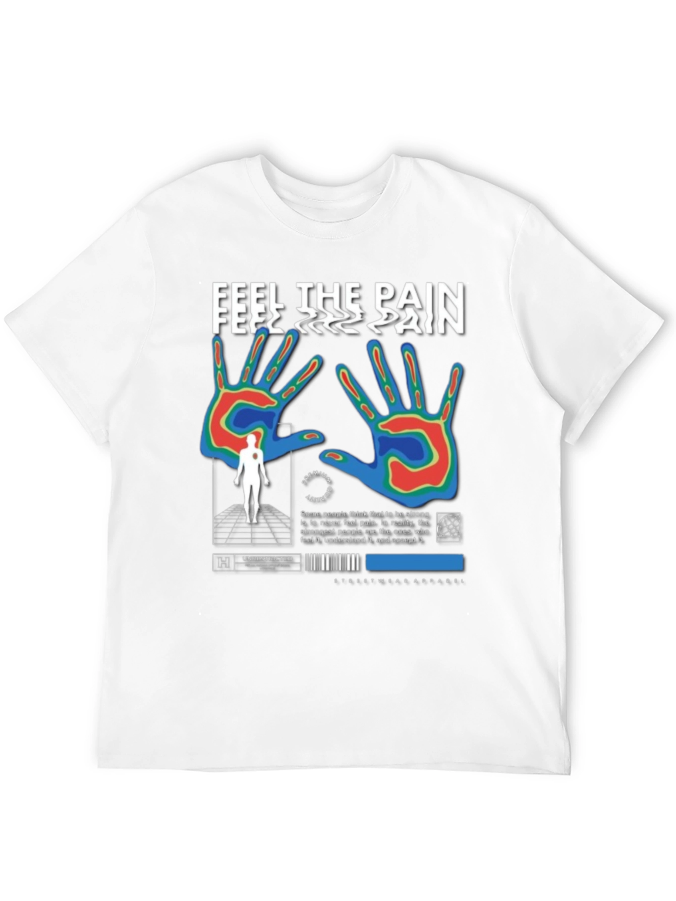 Black Feel The Pain Graphic T-Shirt view 12