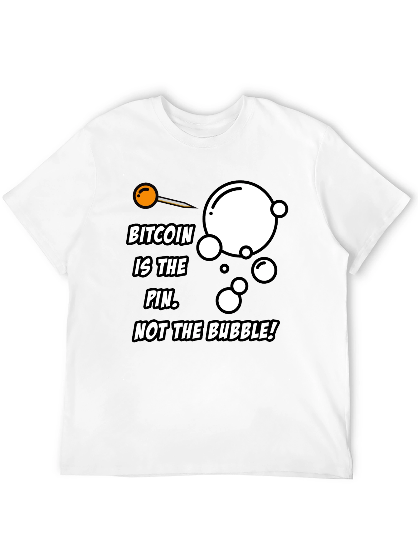 Black Bitcoin Pin Bubble Graphic T-Shirt view 12
