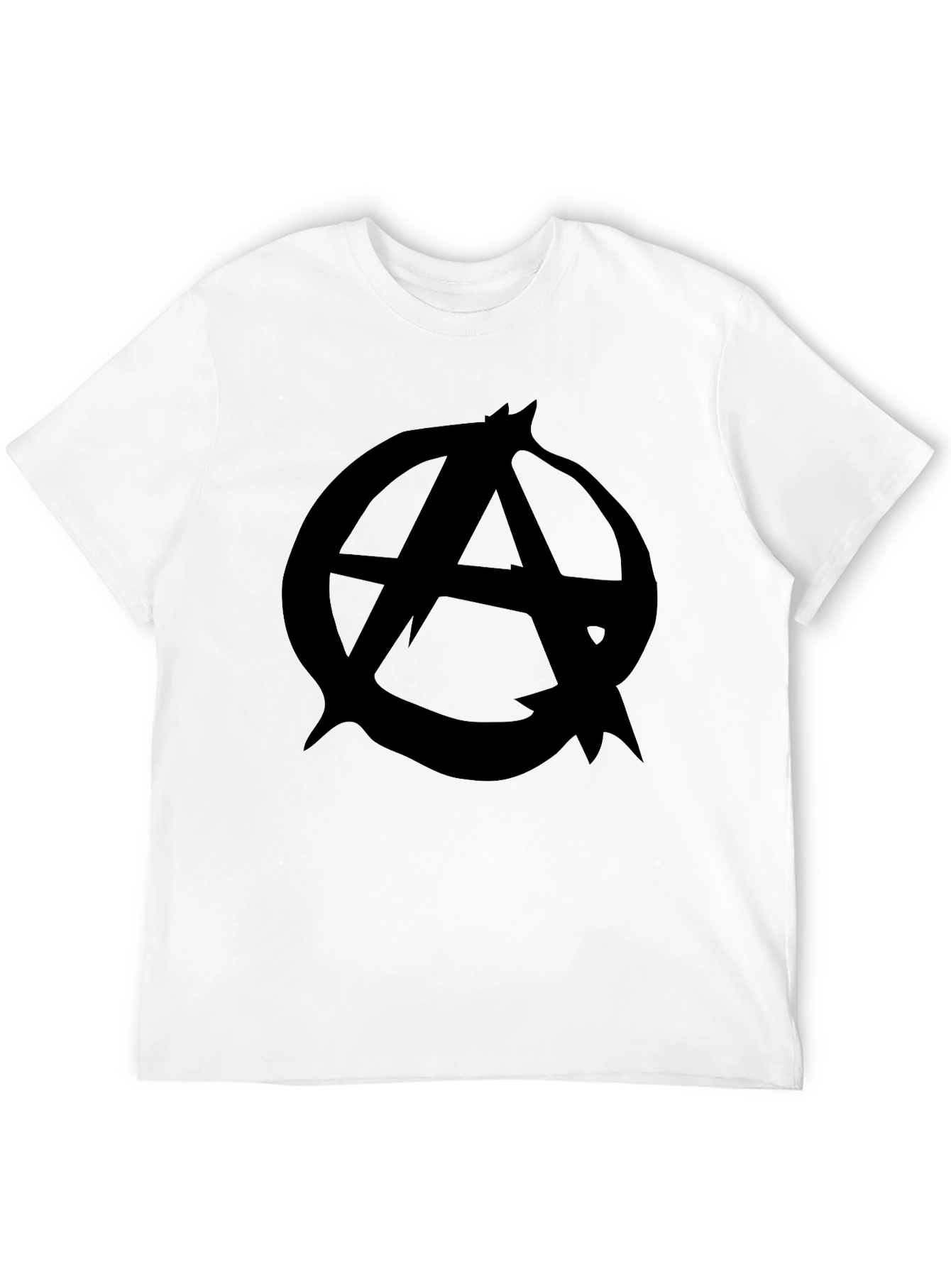 Black Anarchy Symbol Graphic Tee - Classic Black T-Shirt view 12
