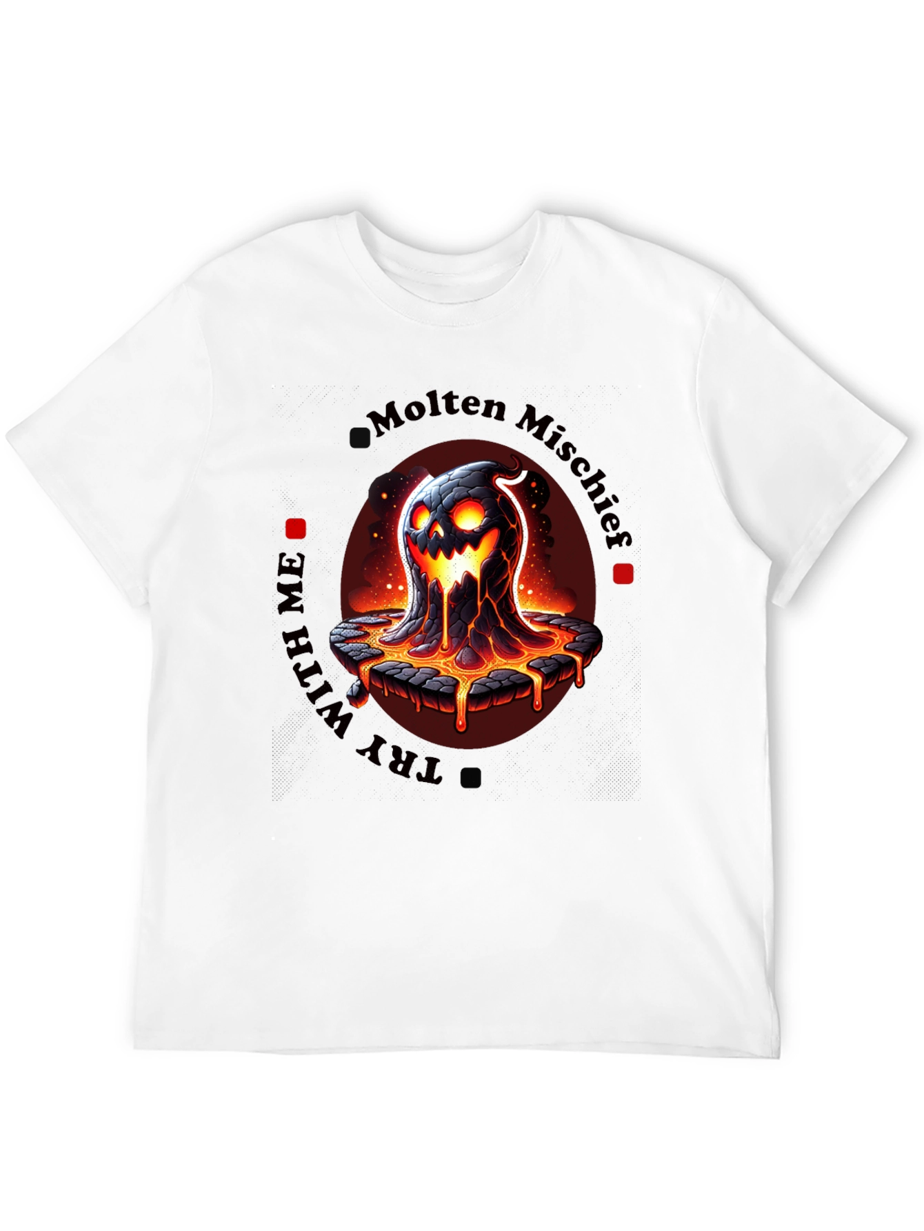 Black Molten Mischief Graphic T-Shirt - Lava Monster Design view 12