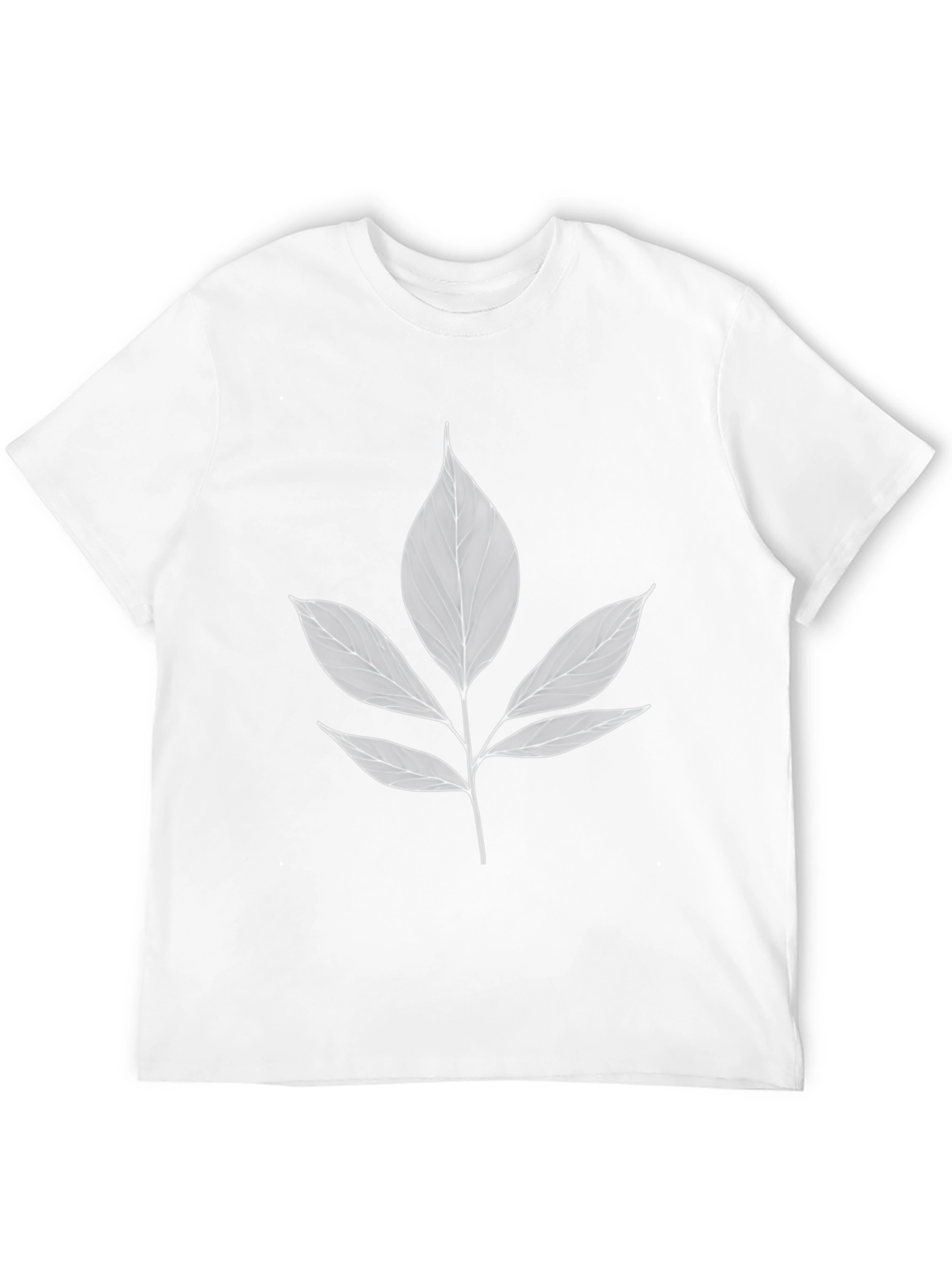 Black Botanical Leaf Print Black T-Shirt view 12