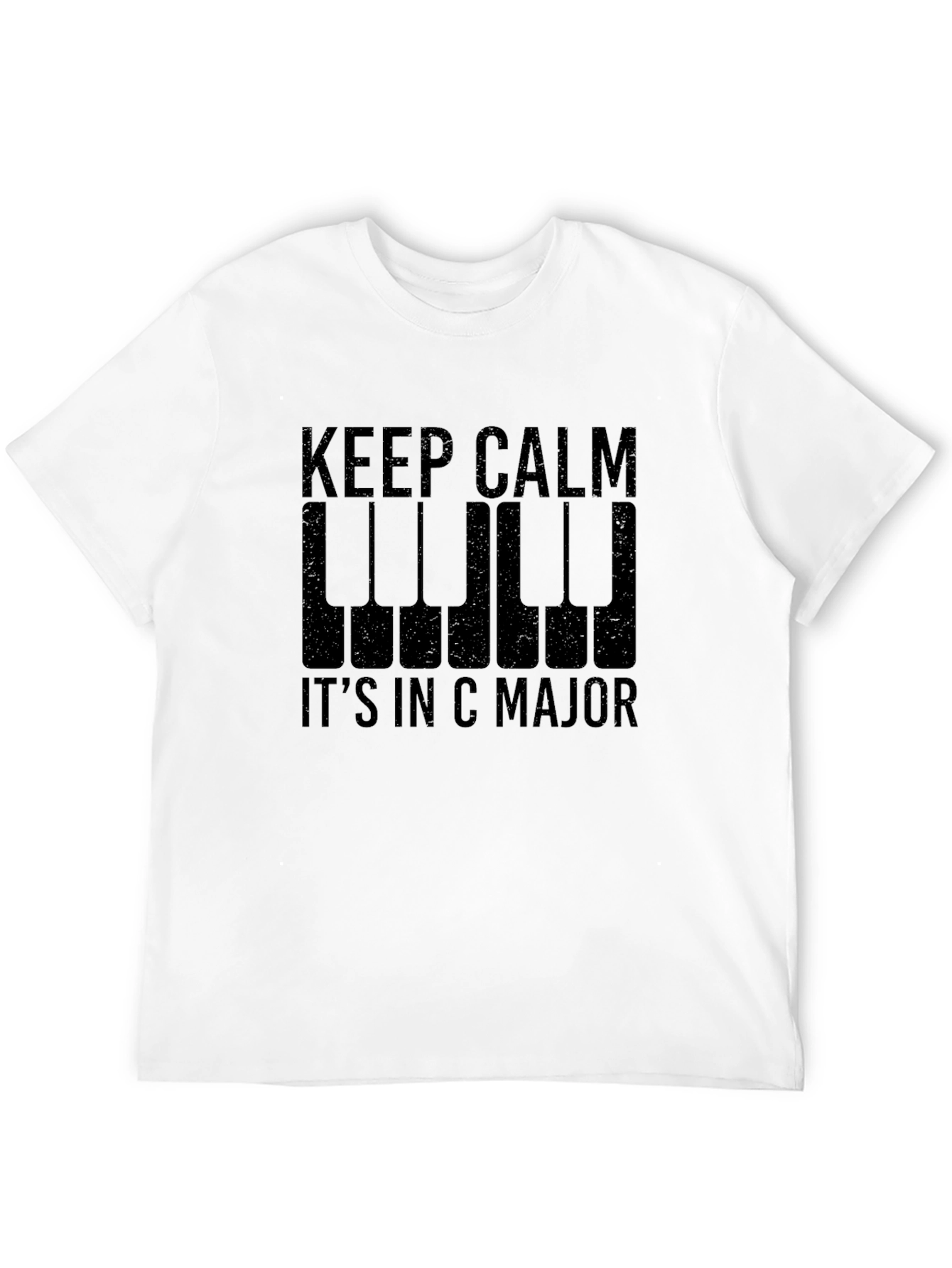 Black Keep Calm It's In C Major - Black T-Shirt view 12