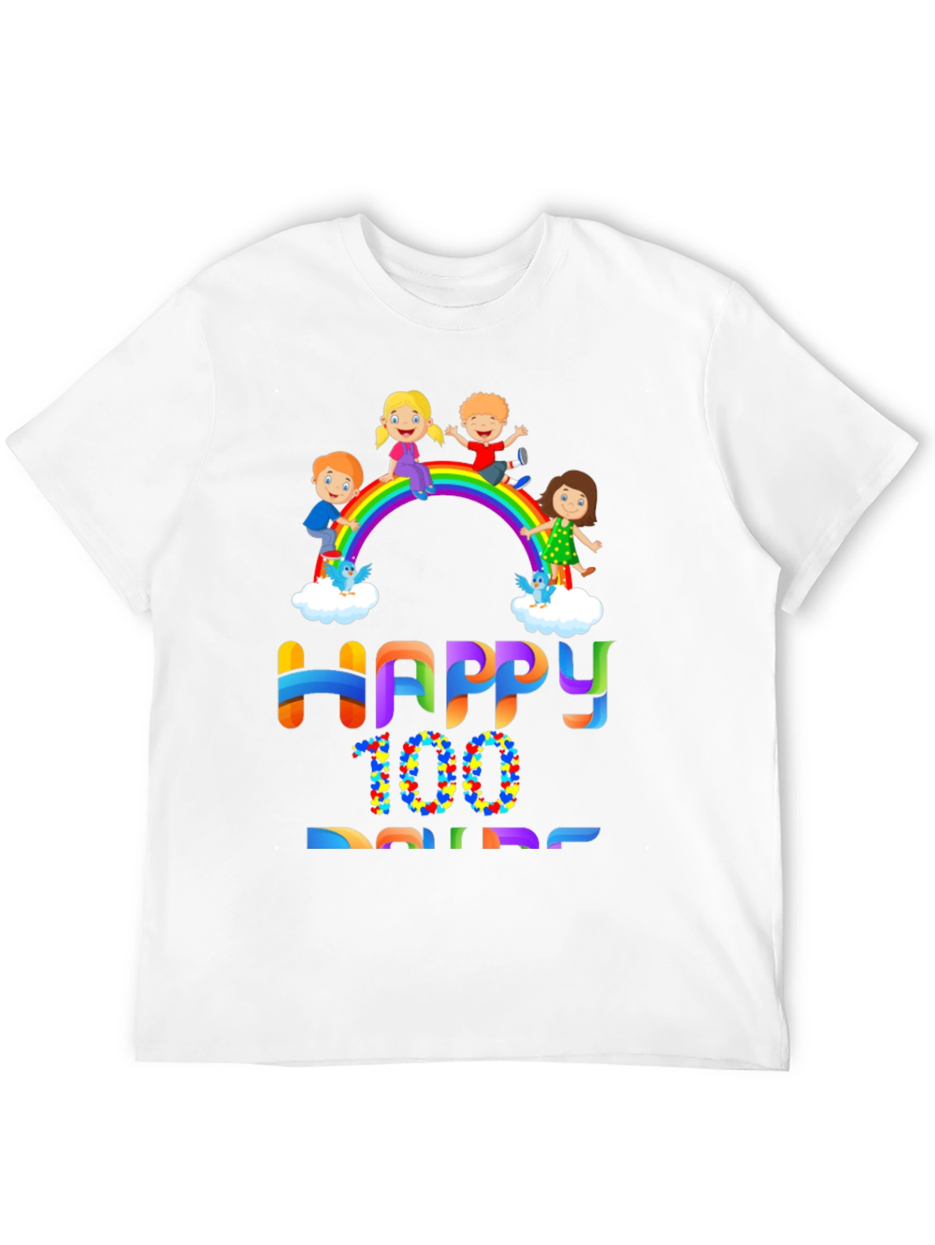 Black Happy 100 Days T-Shirt view 12