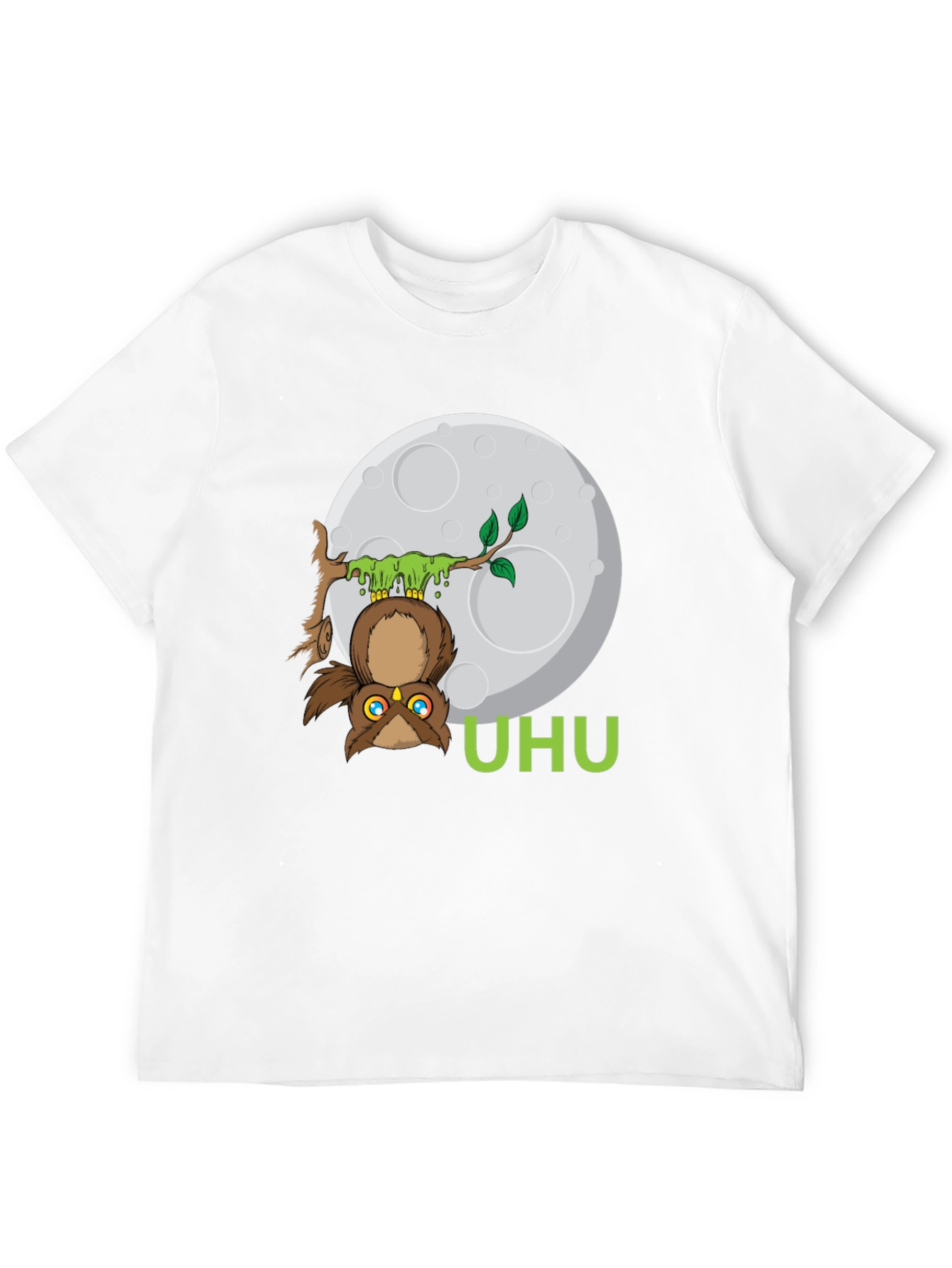 Black UHU Owl T-Shirt - Moonlit Design view 12