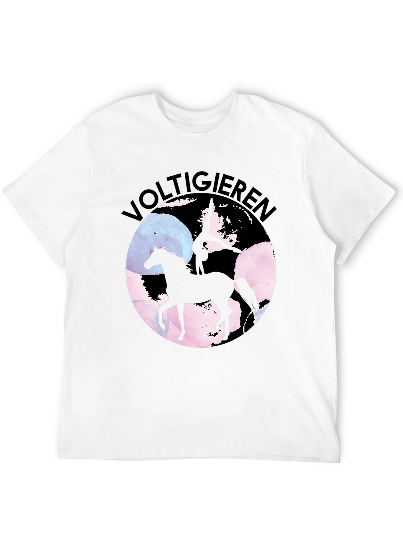 Black Voltigieren Horse T-Shirt - Equestrian Art Tee view 12