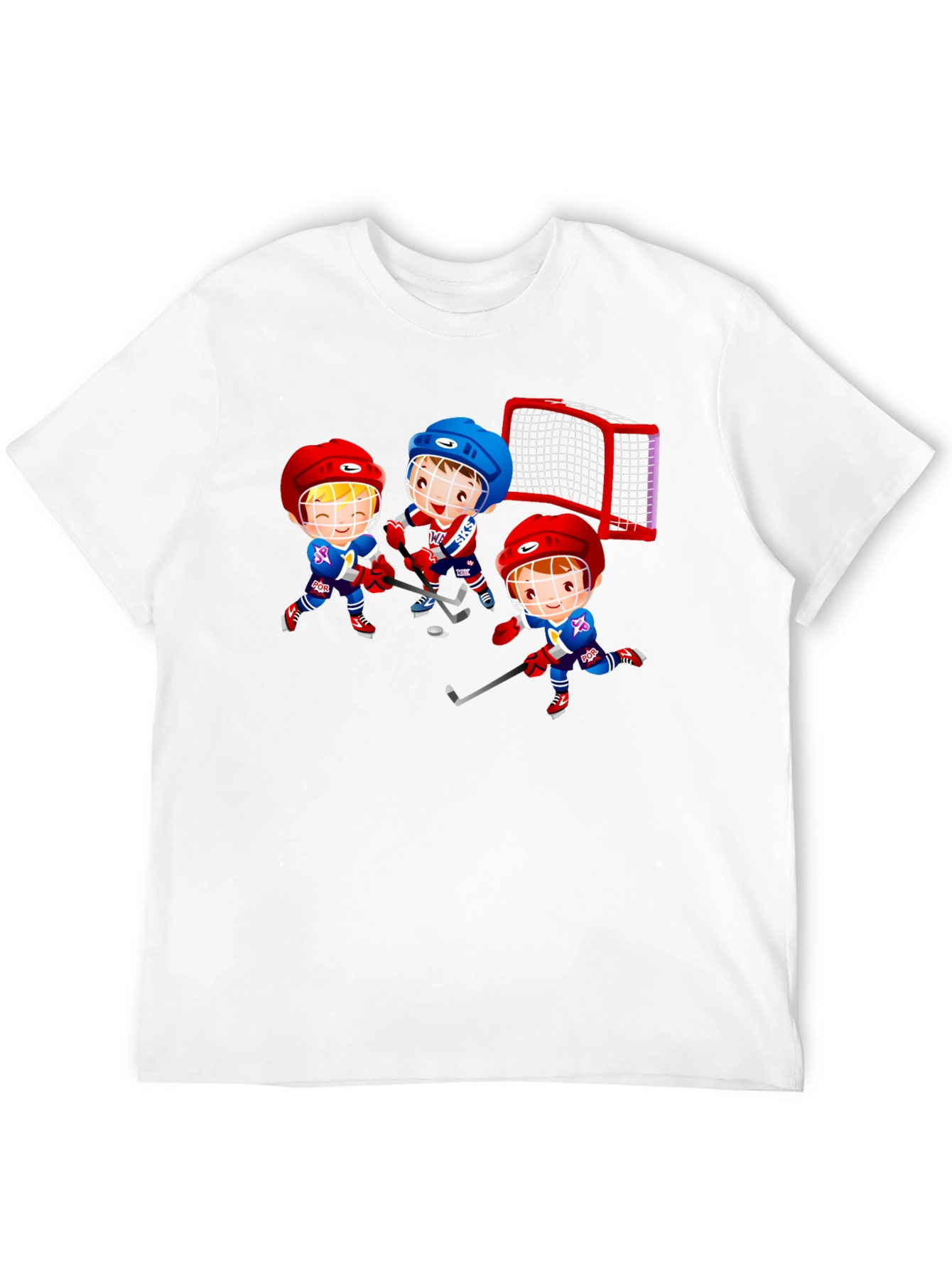 Black Hockey Cartoon Graphic T-Shirt - Fun Sports Tee view 12