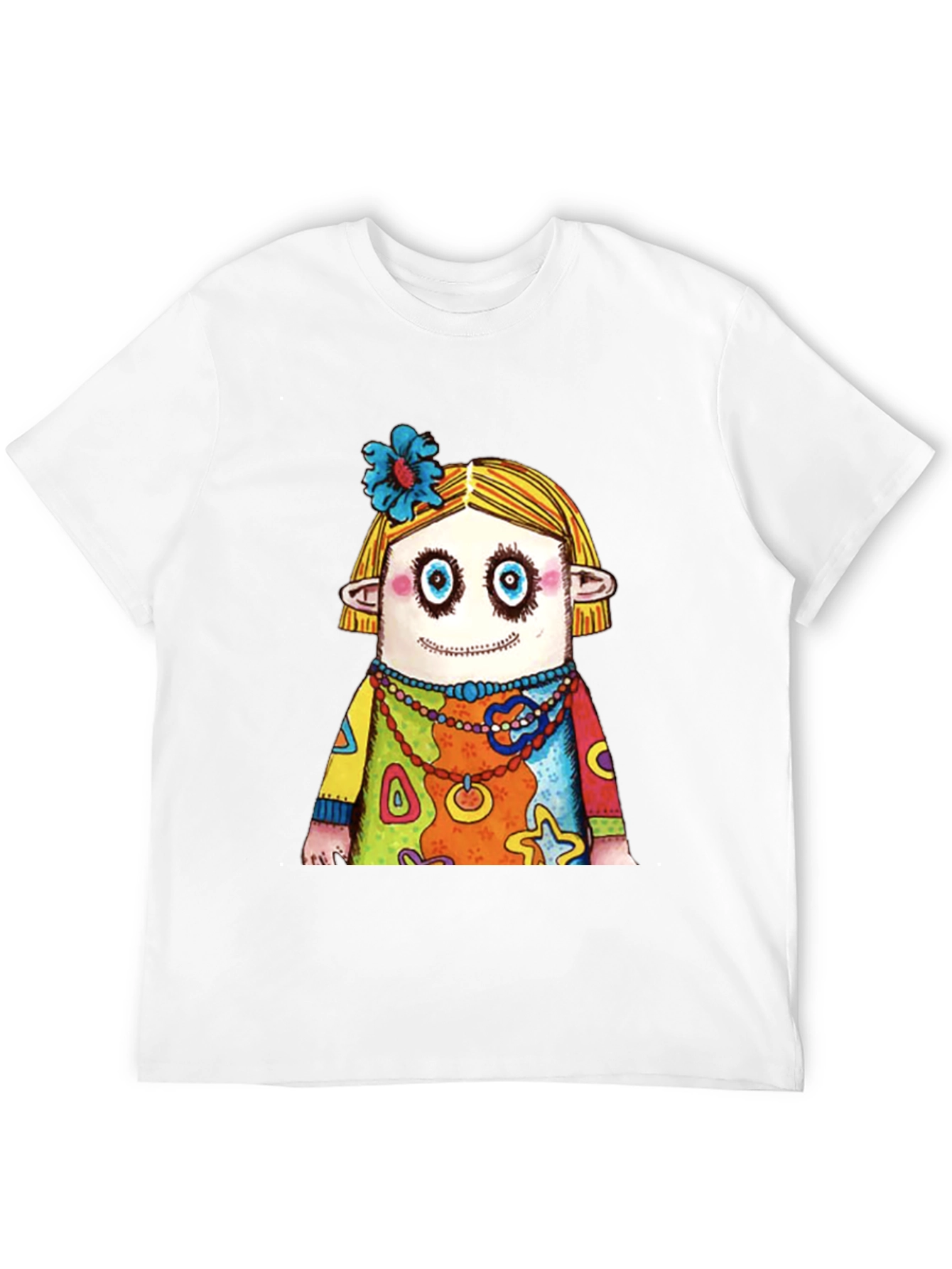 Black Quirky Cartoon Character Graphic Black T-Shirt view 12