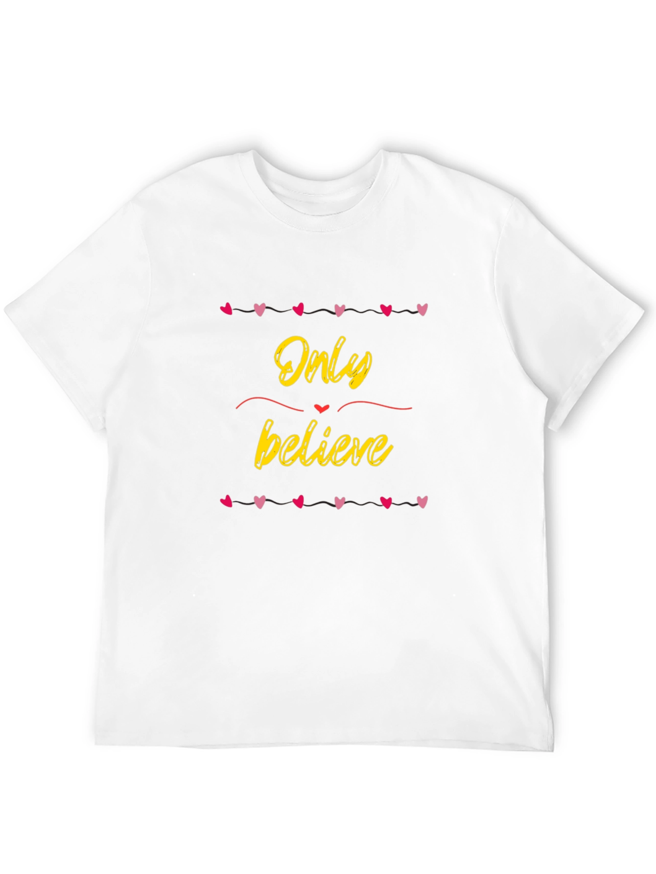 Black Only Believe Heart Tee - Trendy Graphic T-Shirt view 12