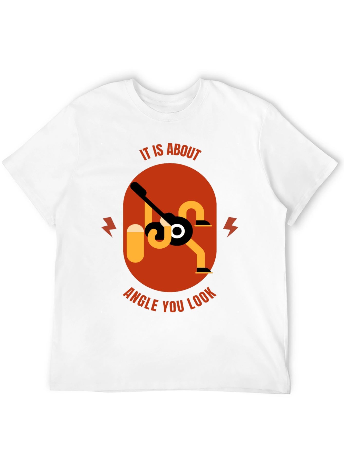 Black Abstract Guitar Angle T-Shirt view 12