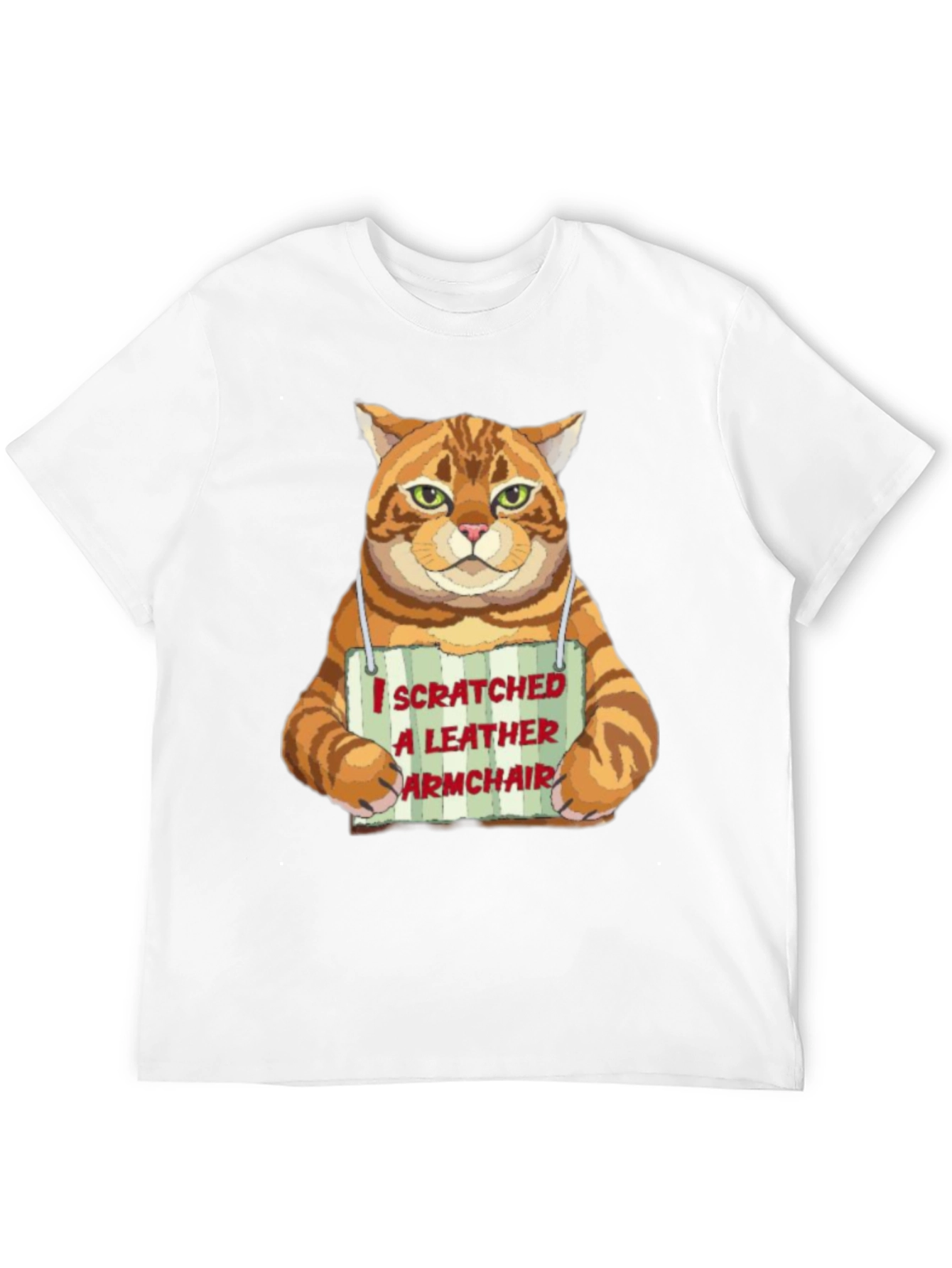 Black I Scratched a Leather Armchair Cat T-Shirt view 12