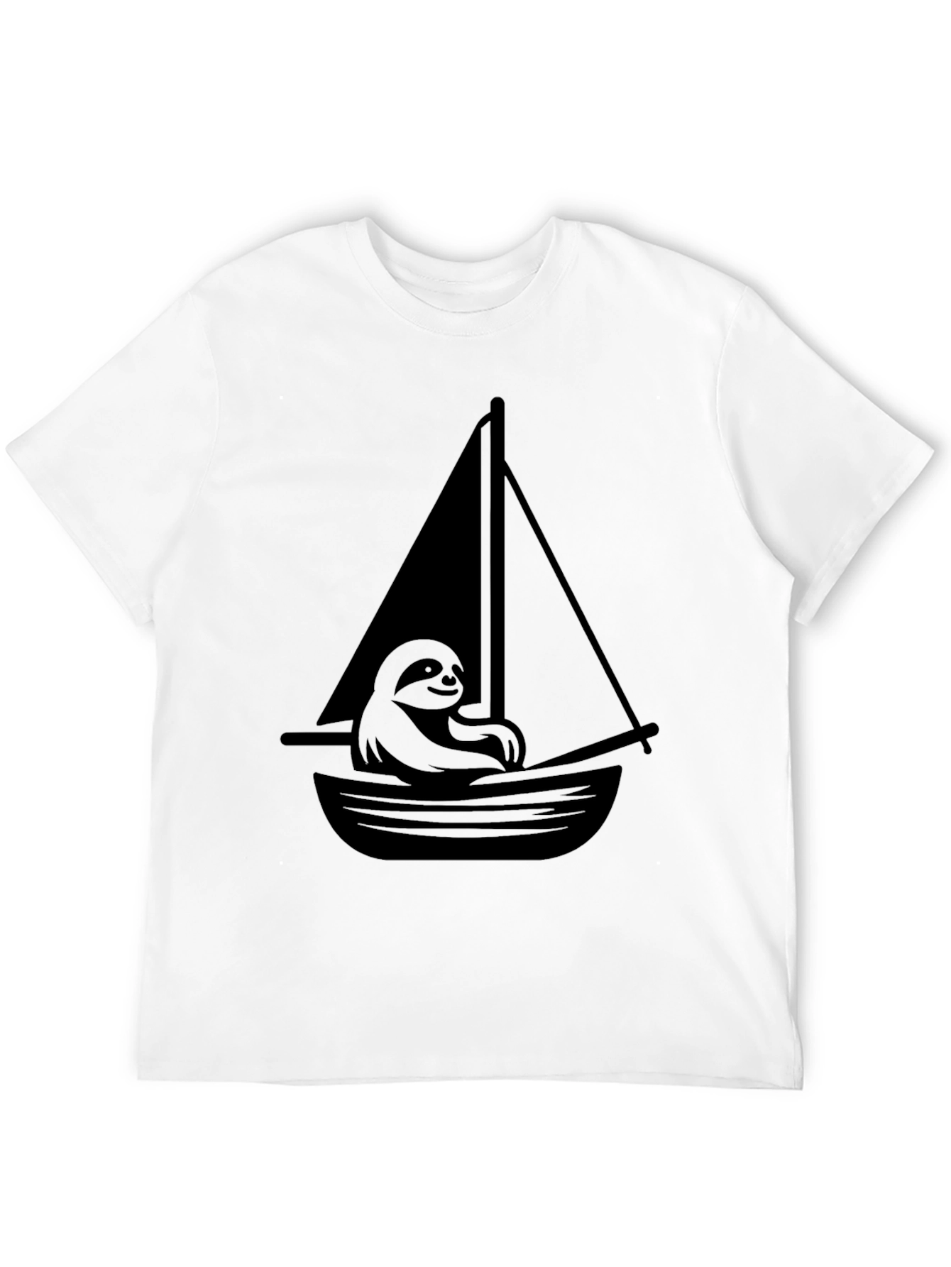 Black Sloth on a Sailboat Graphic T-Shirt view 12
