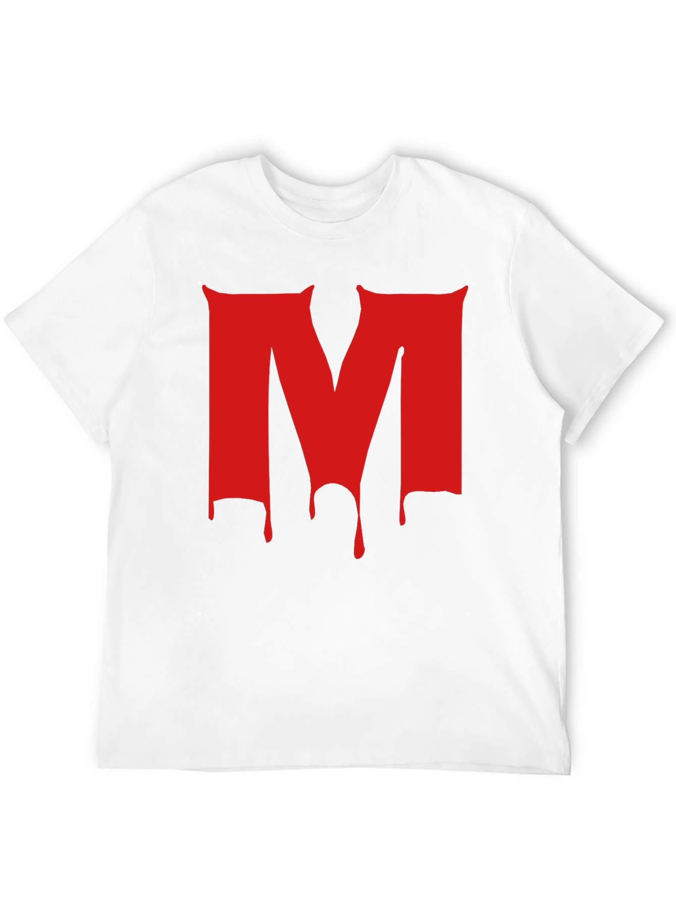 Black Red Dripping M Letter Black T-Shirt view 12