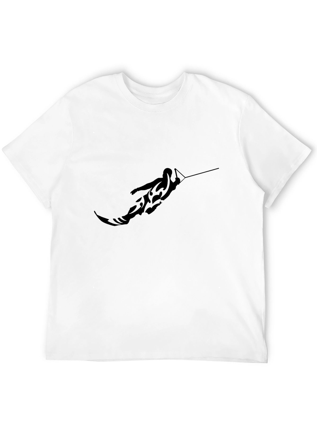 Black Black Graphic Tee - Waterskier Tattoo Design view 12