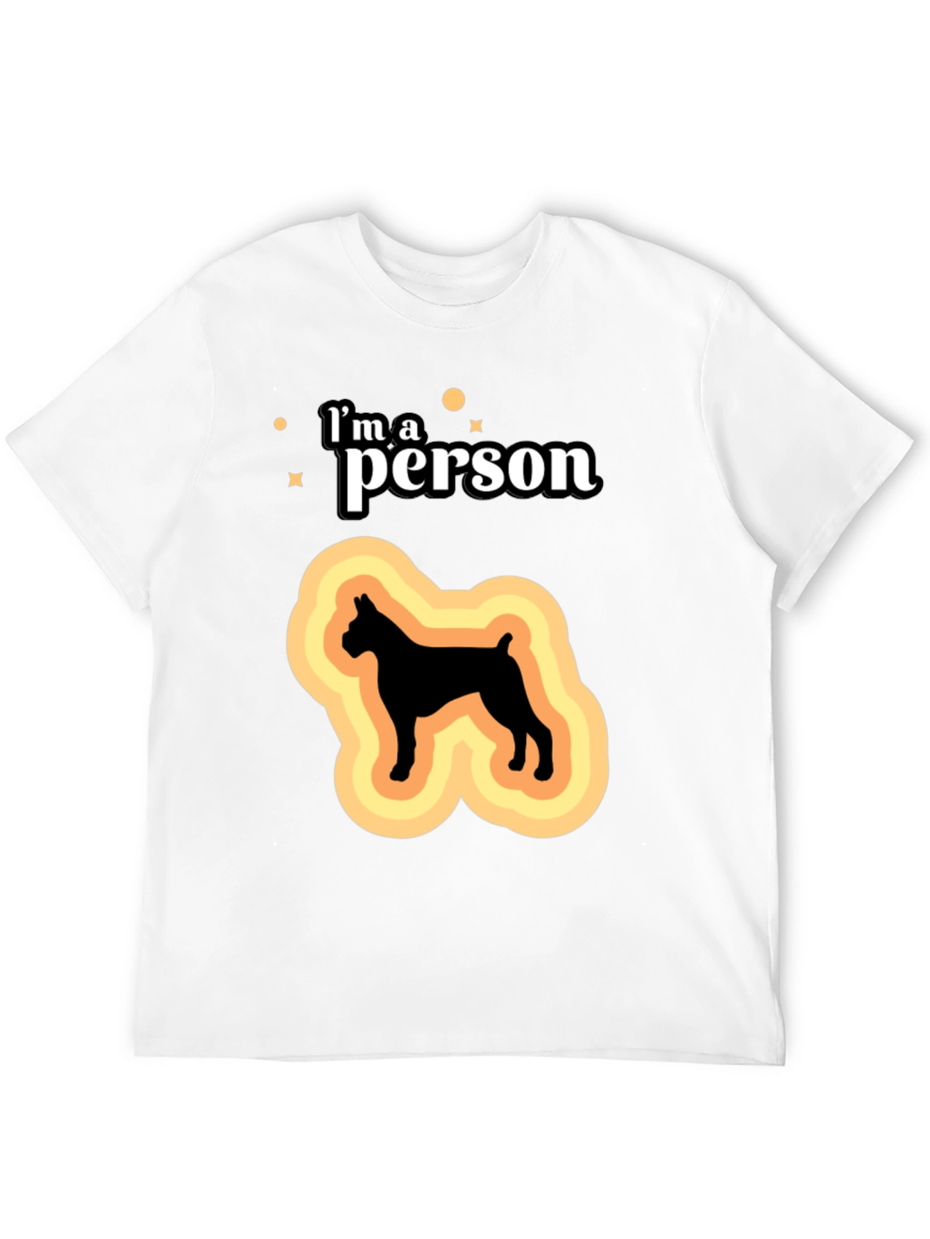 Black I'm a Person Dog Silhouette Black T-Shirt view 12