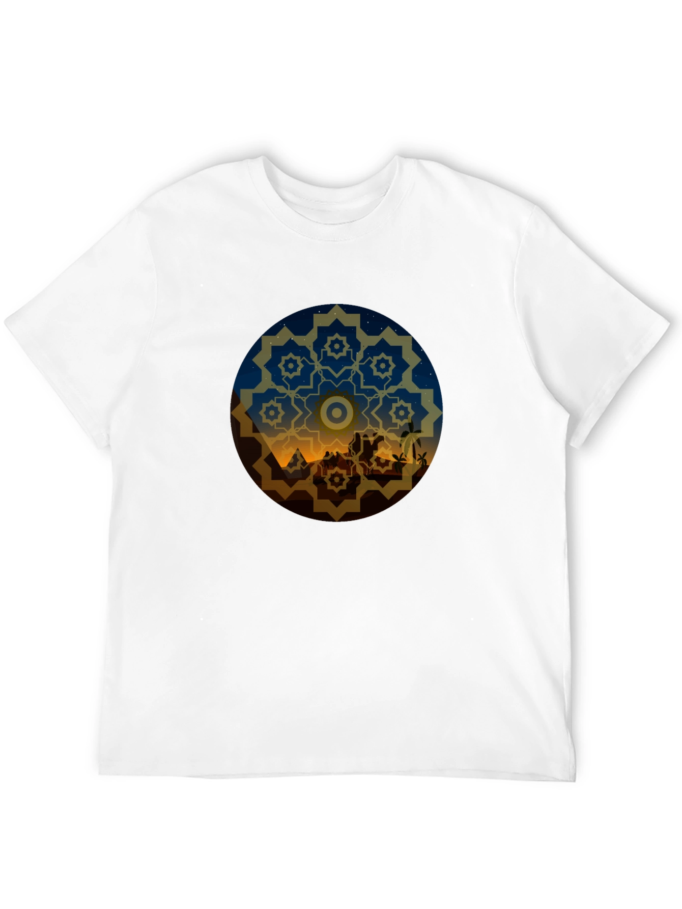Black Desert Night Mandala Graphic Tee - Black view 12