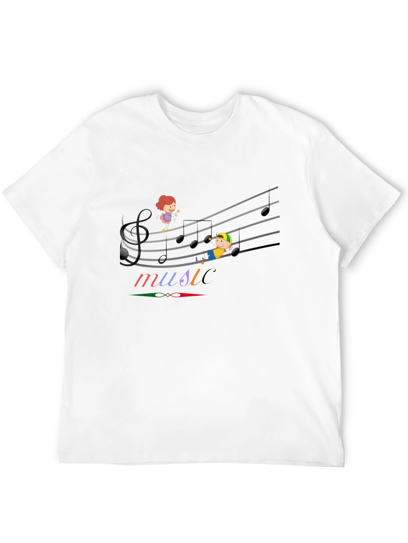 Black Music Note Kids Graphic Black T-Shirt view 12