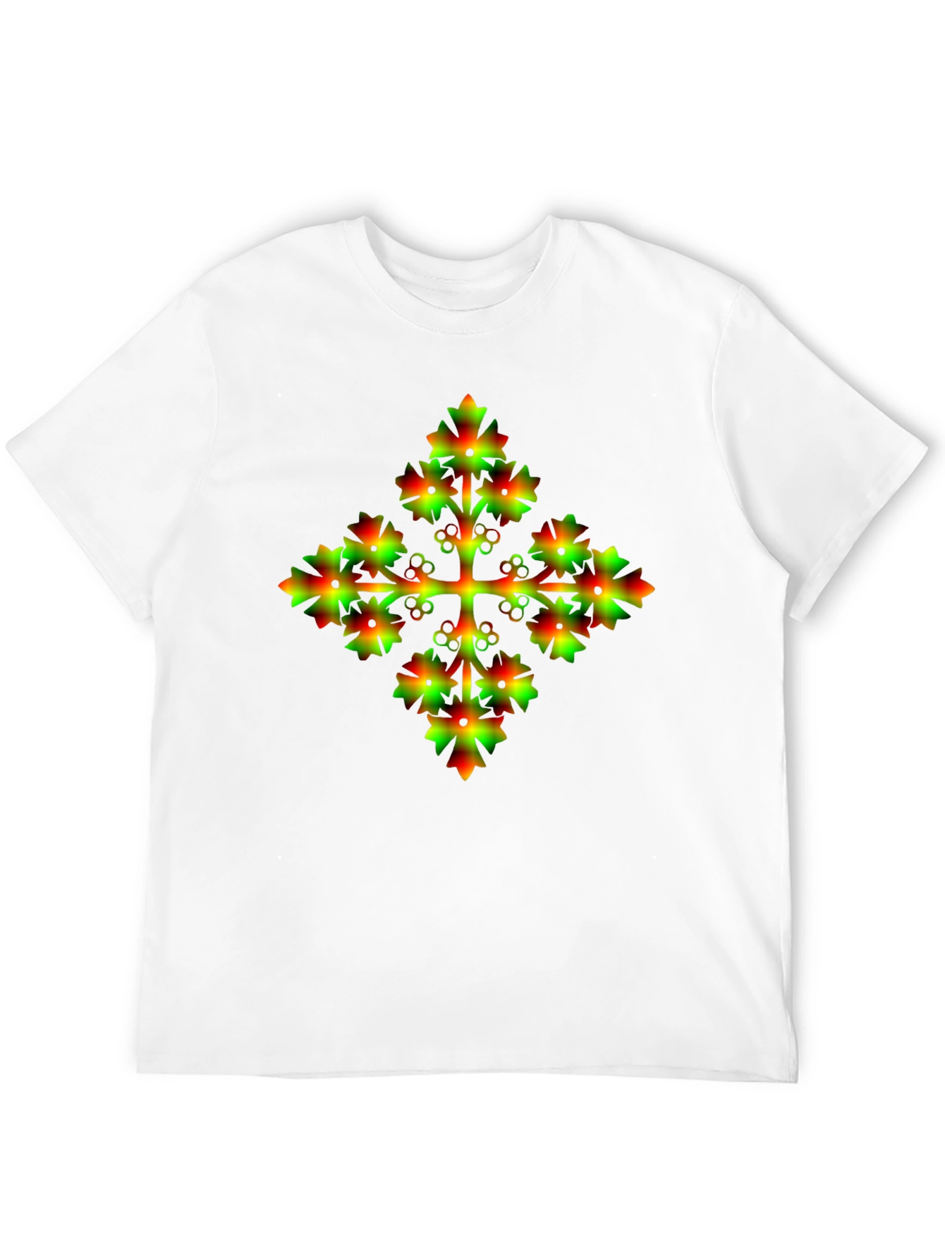 Unique Gradient Floral Cross Graphic Tee - 12