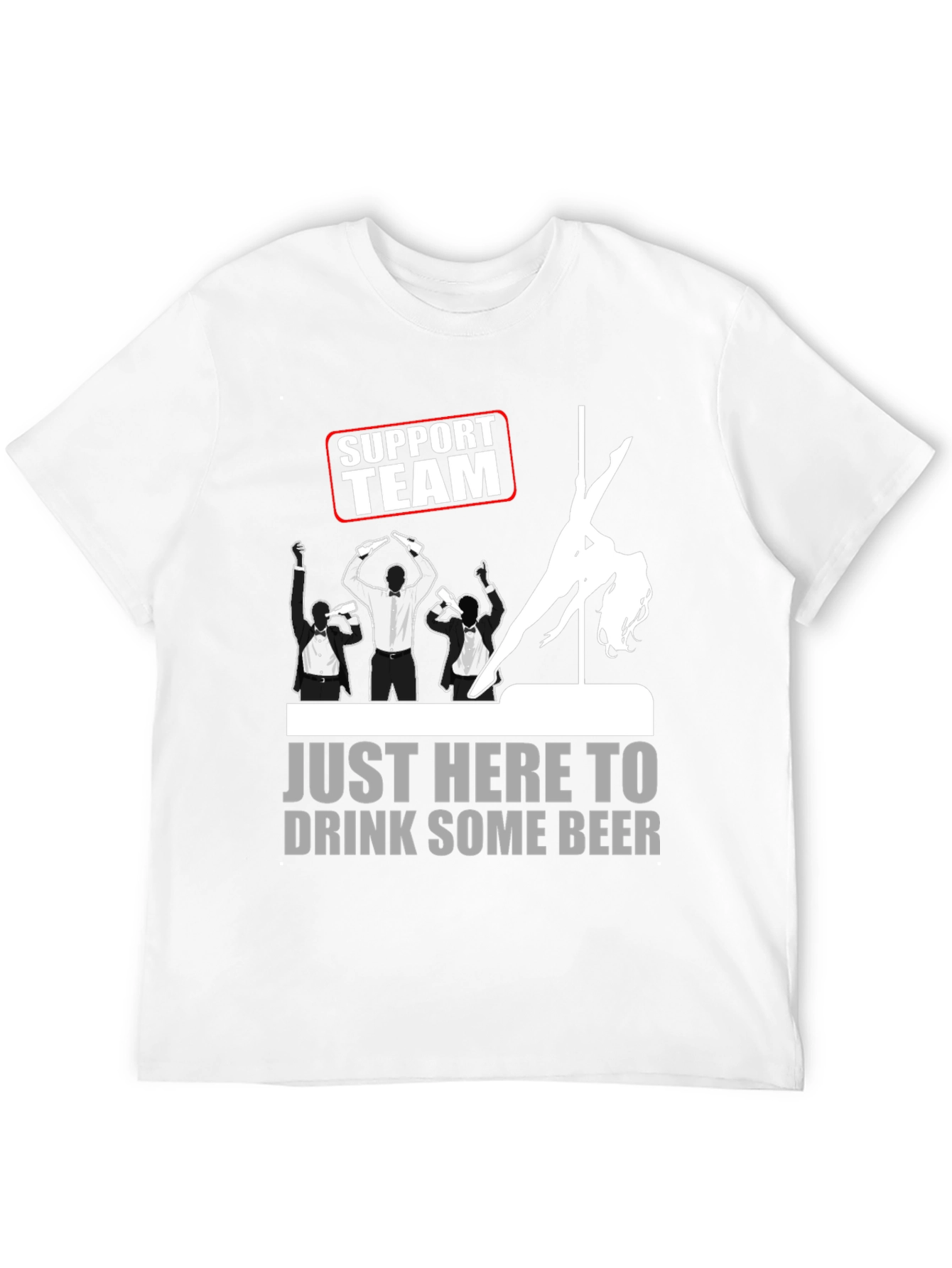 Black Support Team Drink Beer Graphic T-Shirt view 12