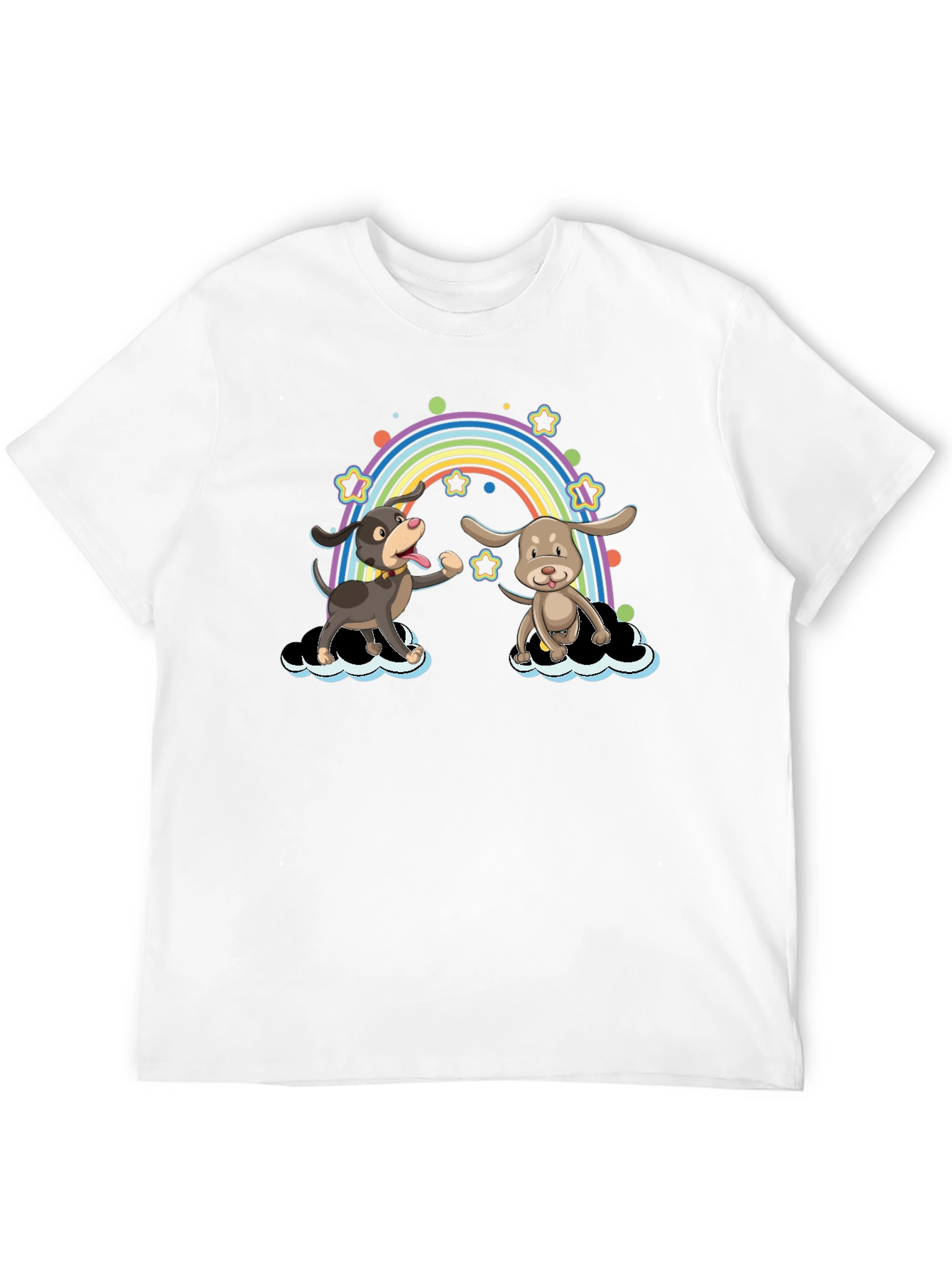 Black Rainbow Dog T-Shirt - Cute Cartoon Design view 12