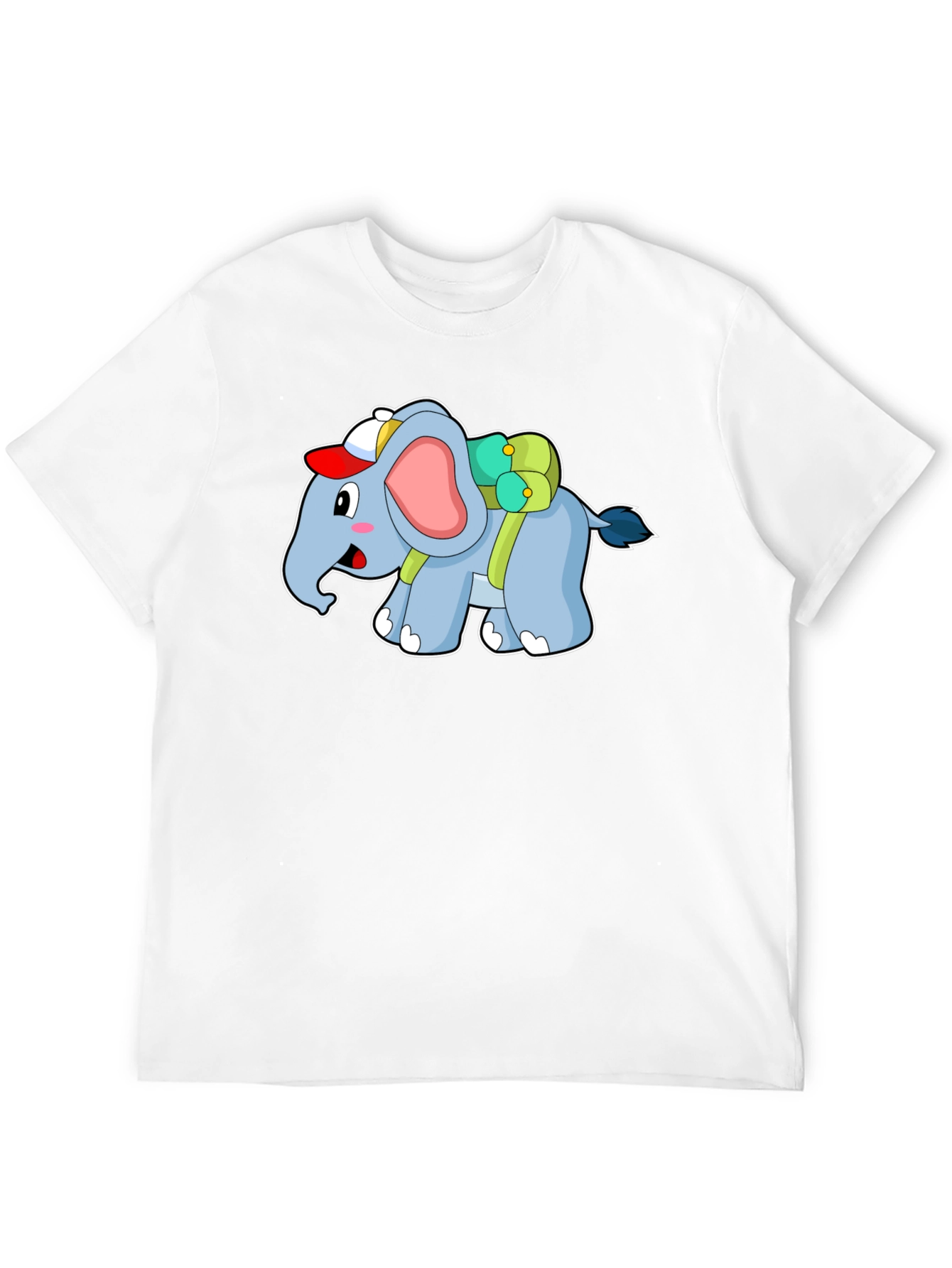Black Cute Elephant Backpack T-Shirt view 12
