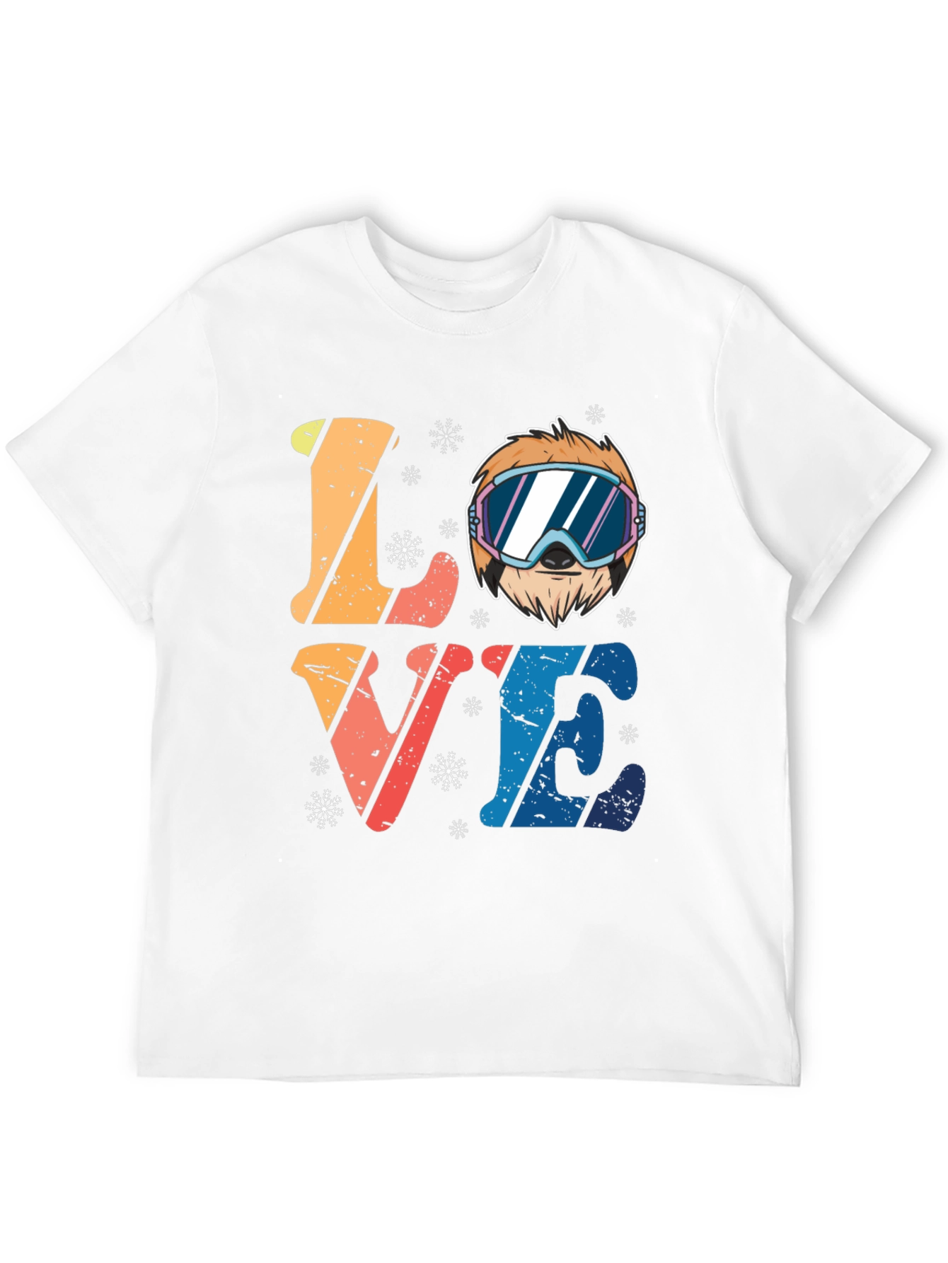 Black Ski Sloth 'Love' Graphic Tee - Winter Fun view 12