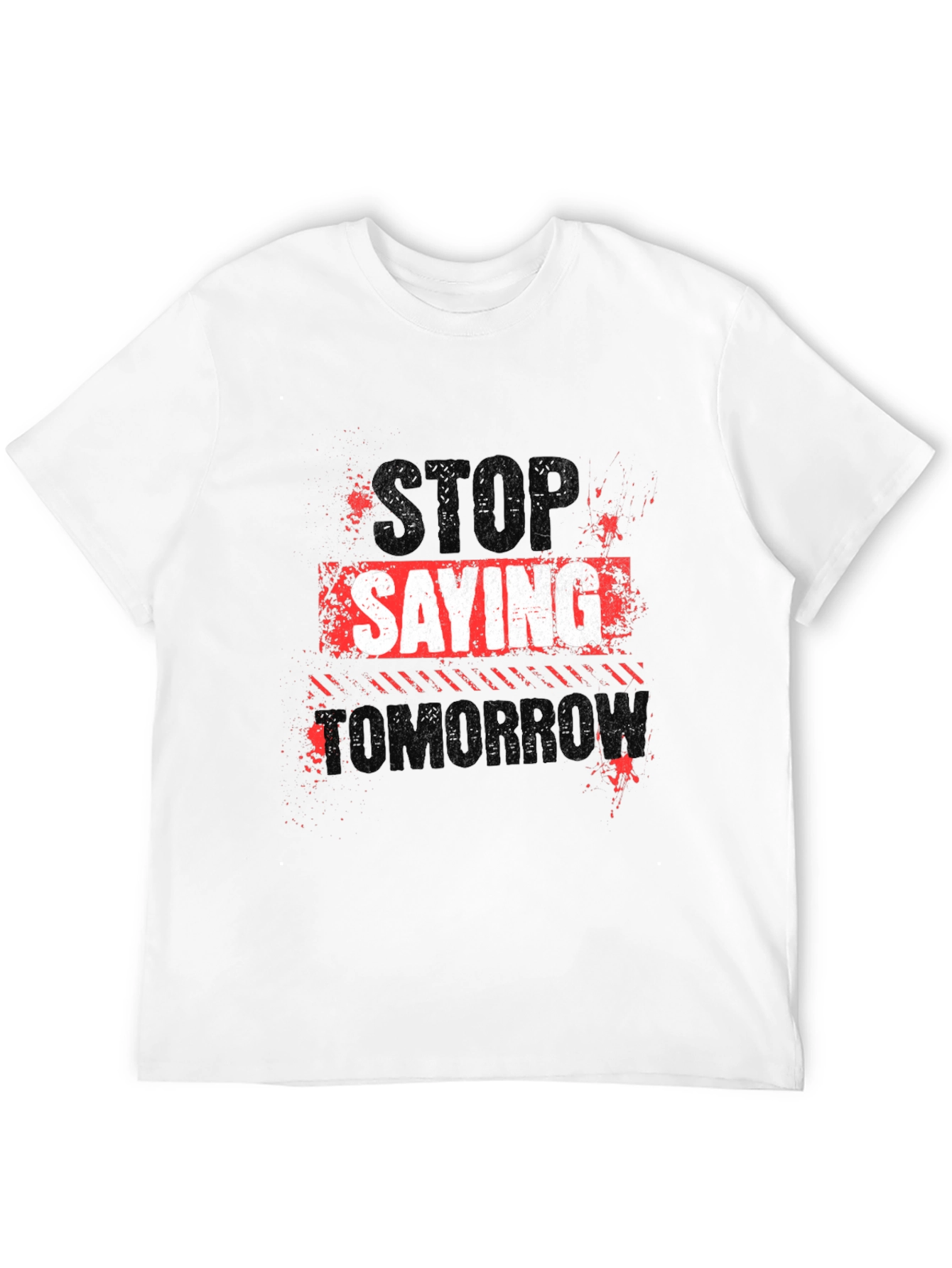 Black Stop Saying Tomorrow Black Graphic Tee view 12