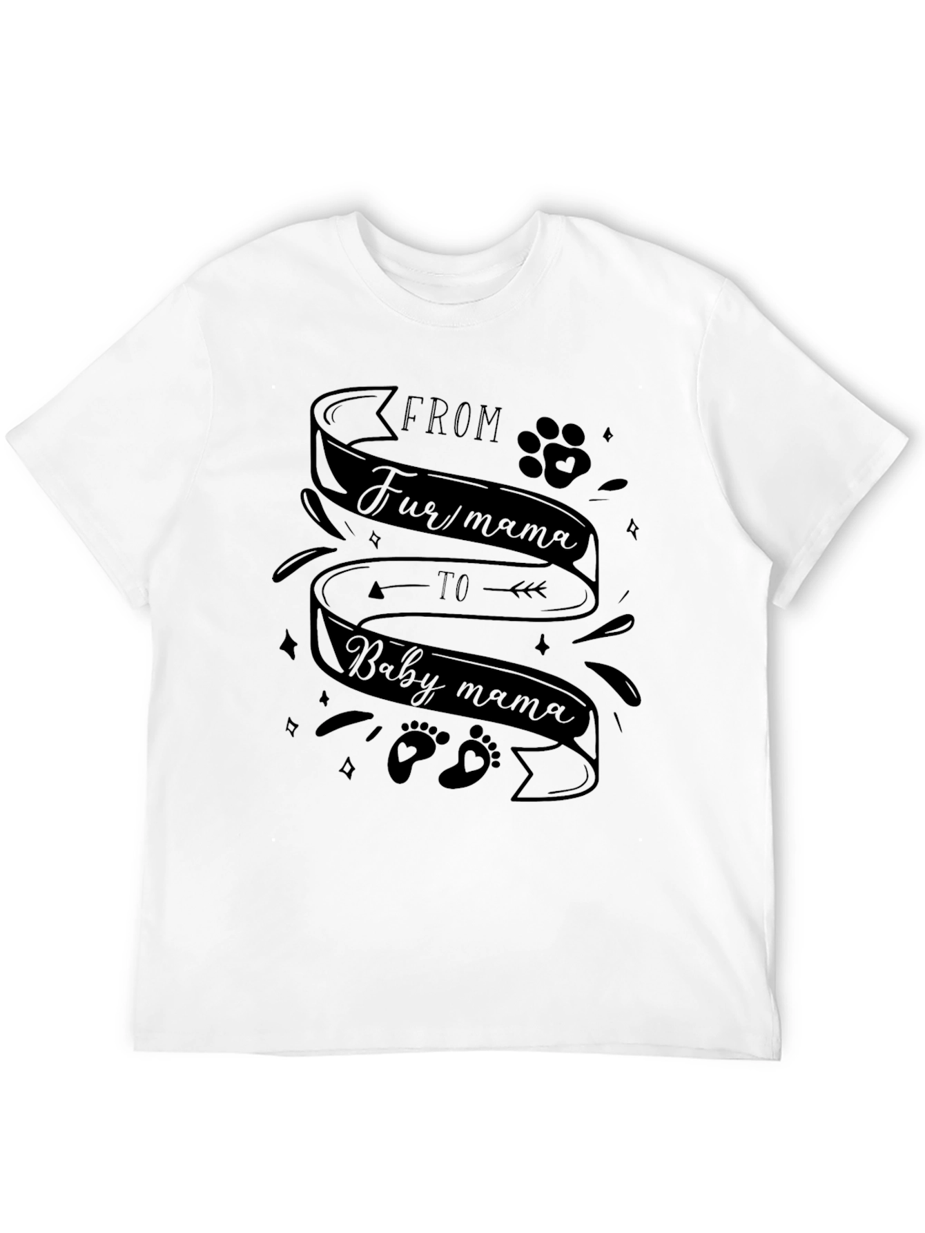 Black From Fur Mama to Baby Mama T-Shirt view 12