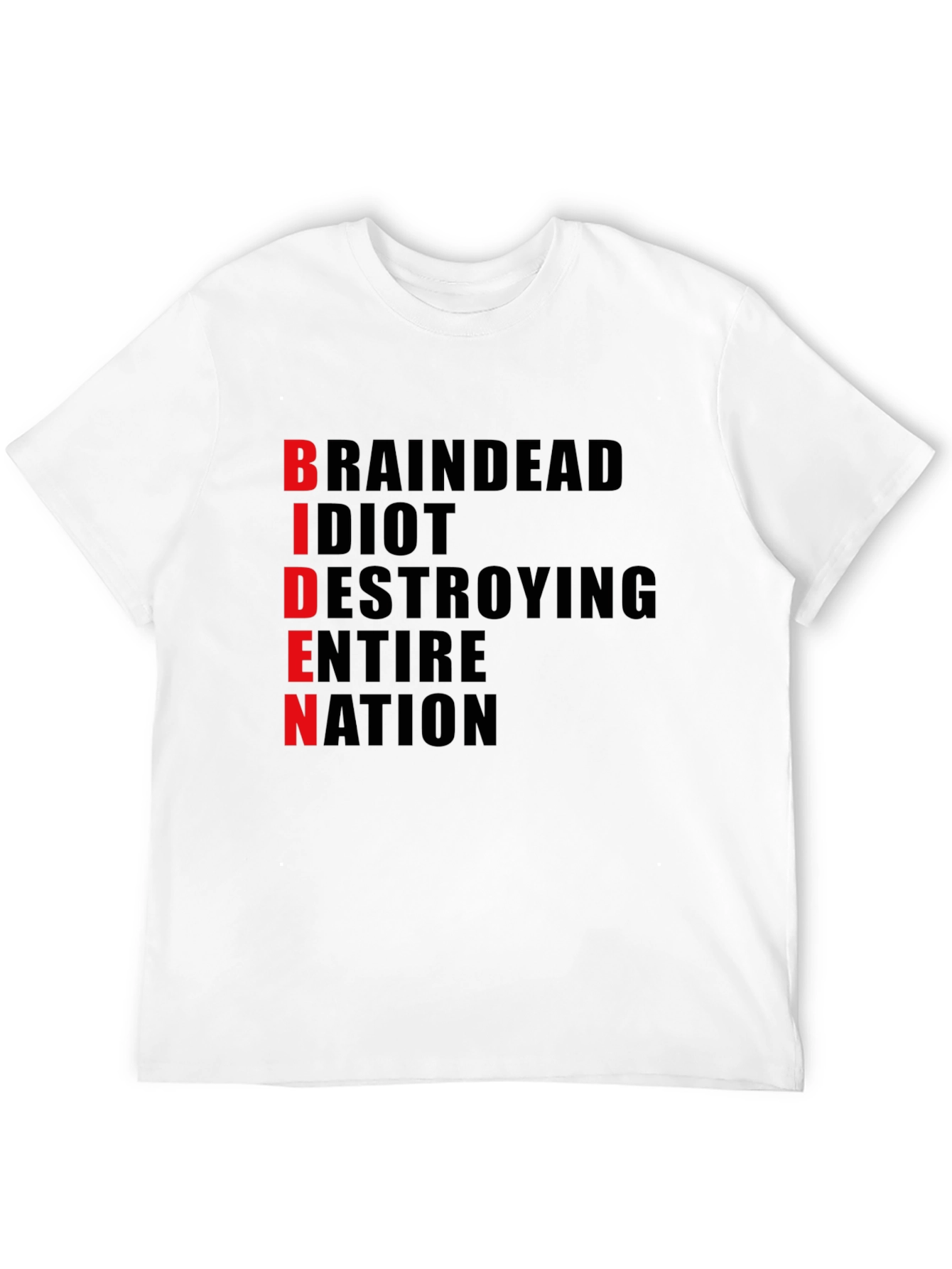 Black Anti-Biden T-Shirt - "BRAINDEAD" Design - Political Statement Tee view 12