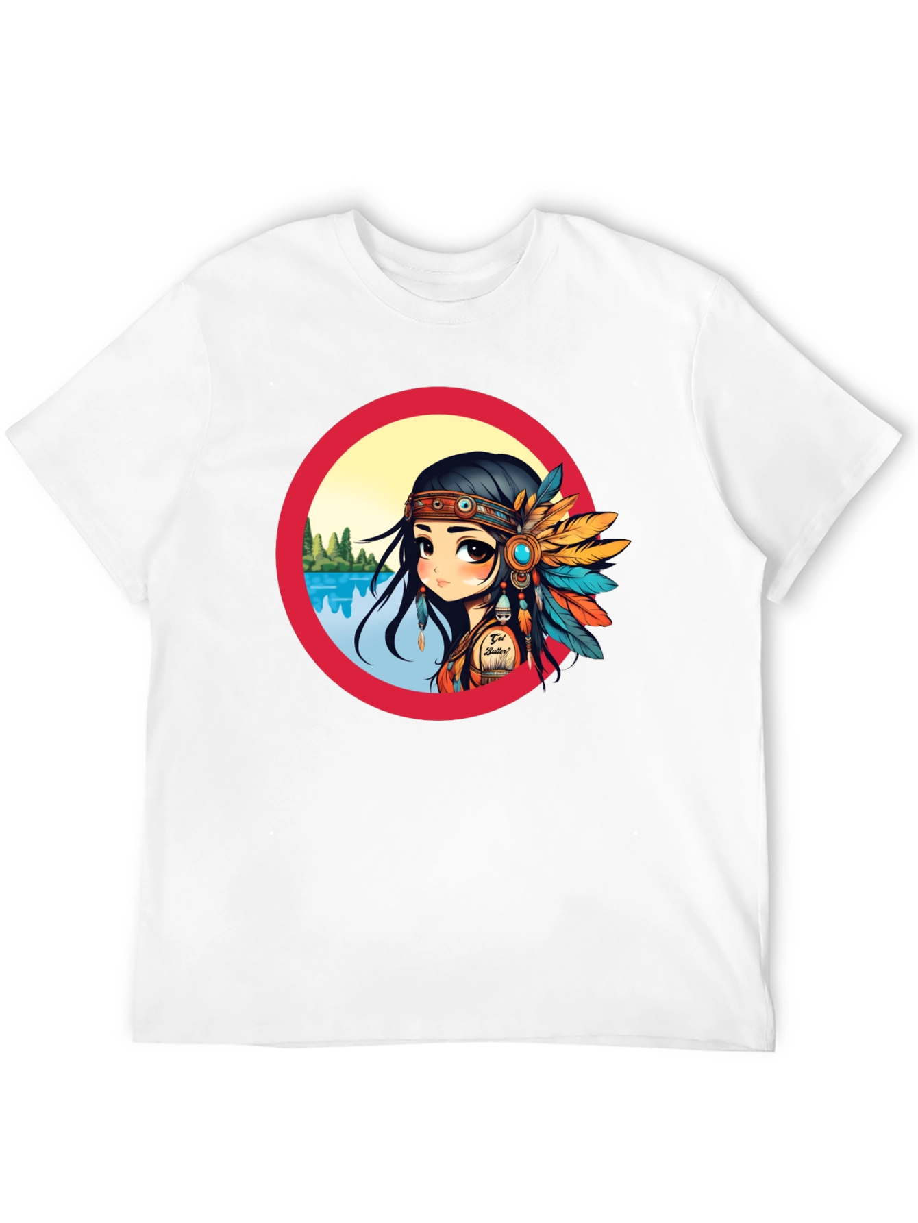 Black Cartoon Native American Girl Graphic Tee view 12