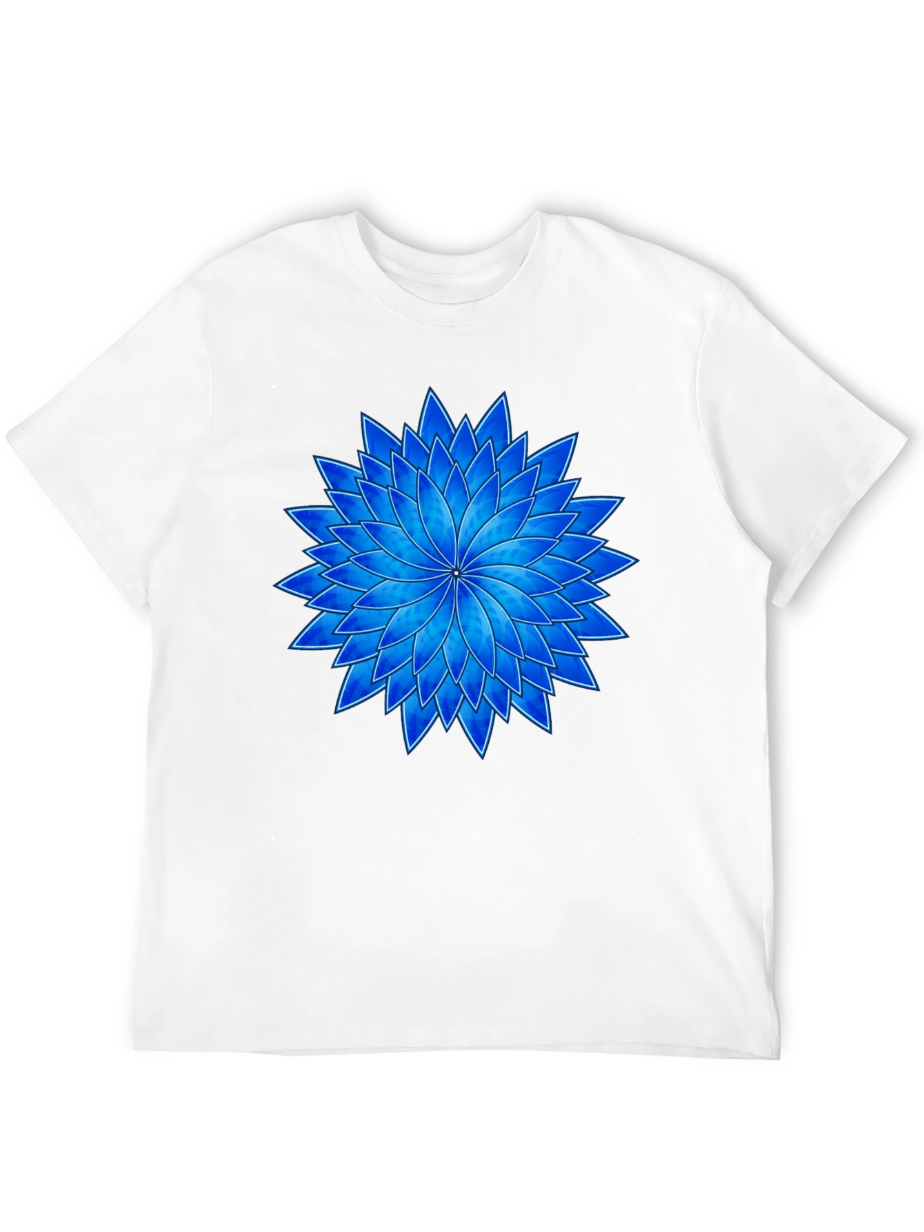 Black Blue Flower Graphic Black T-Shirt view 12