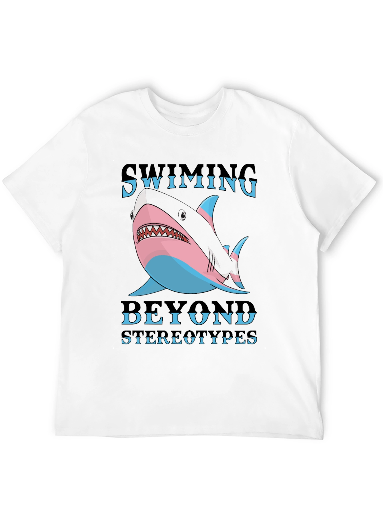 Black Swimming Beyond Stereotypes Shark T-Shirt view 12